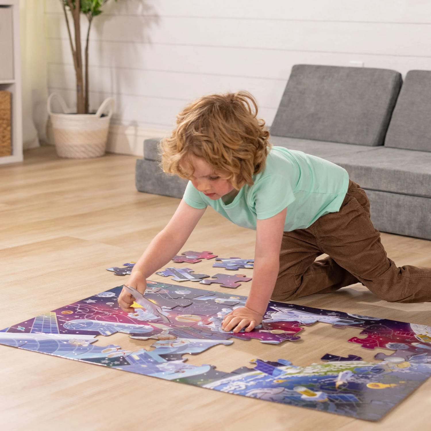 Melissa & Doug Outer Space Glow In The Dark Floor Puzzle - Image 6