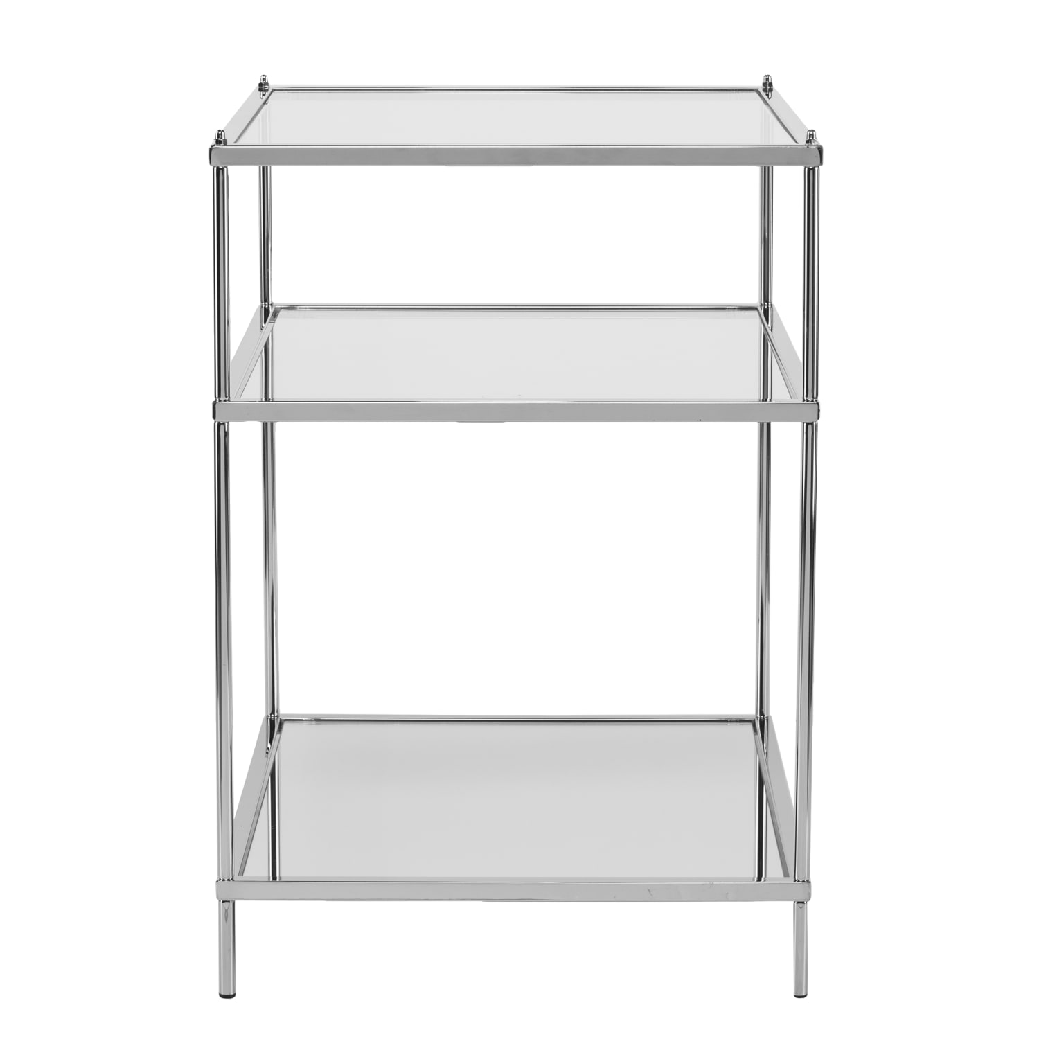 SEI Furniture Knox Glam Mirrored Side Table, Rectangular, Clear/Chrome - Image 6