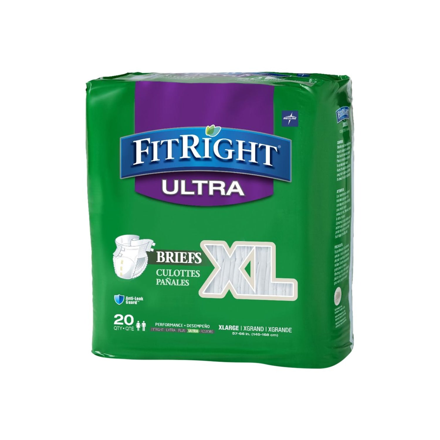 FitRight Ultra Briefs, X-Large, 57 - 66in, Yellow, 20 Briefs Per Bag, Case Of 4 Bags - Image 5