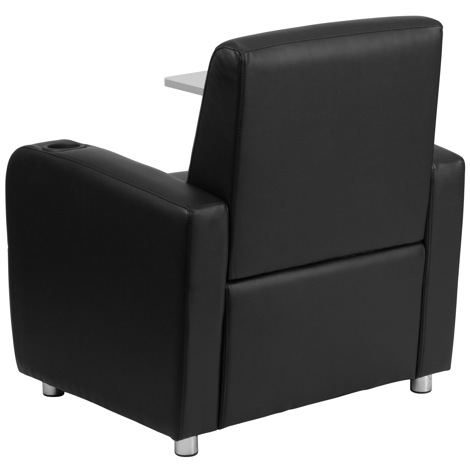 Flash Furniture LeatherSoft Faux Leather Guest Chair With Tablet Arm BlackGray PopularChairscom