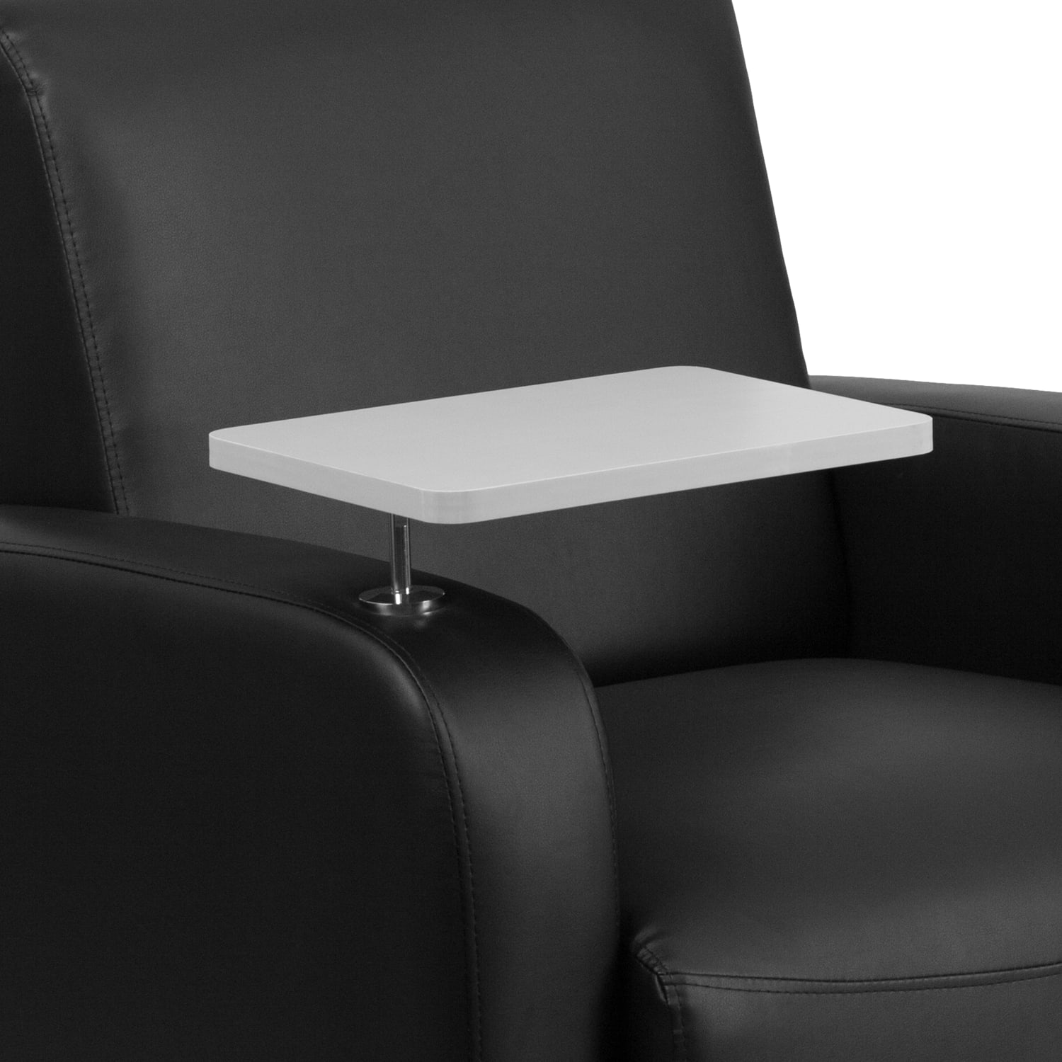 Flash Furniture LeatherSoft Faux Leather Guest Chair With Tablet Arm BlackGray PopularChairscom