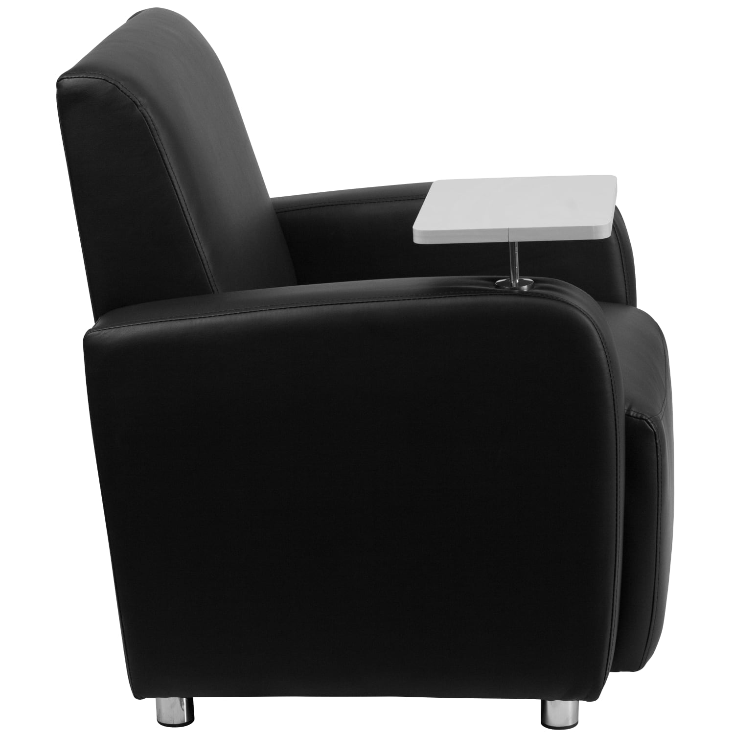Flash Furniture LeatherSoft Faux Leather Guest Chair With Tablet Arm BlackGray PopularChairscom
