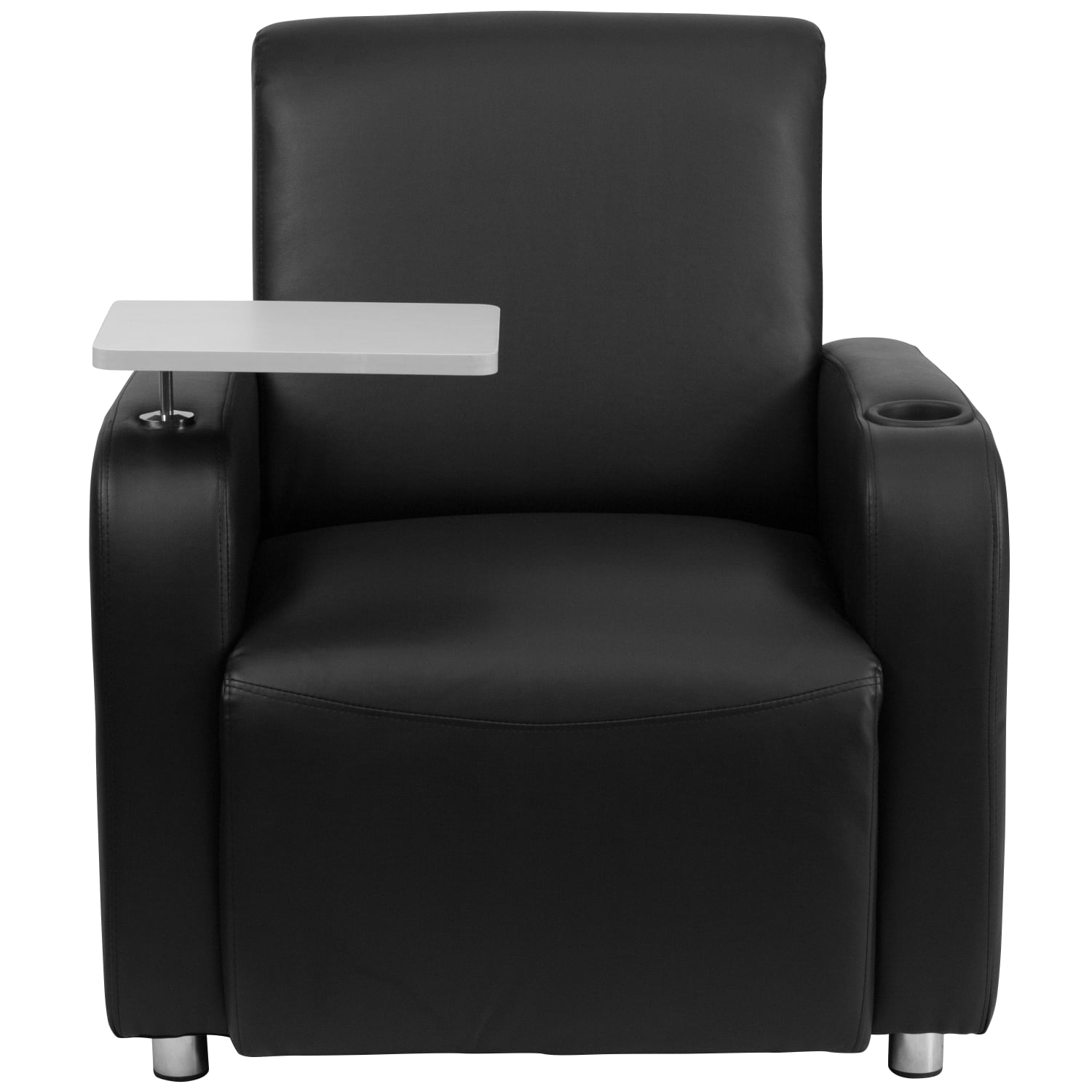Flash Furniture LeatherSoft Faux Leather Guest Chair With Tablet Arm BlackGray PopularChairscom