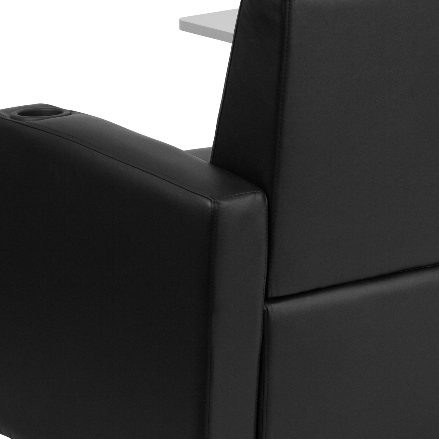Flash Furniture LeatherSoft Faux Leather Guest Chair With Tablet Arm BlackGray PopularChairscom