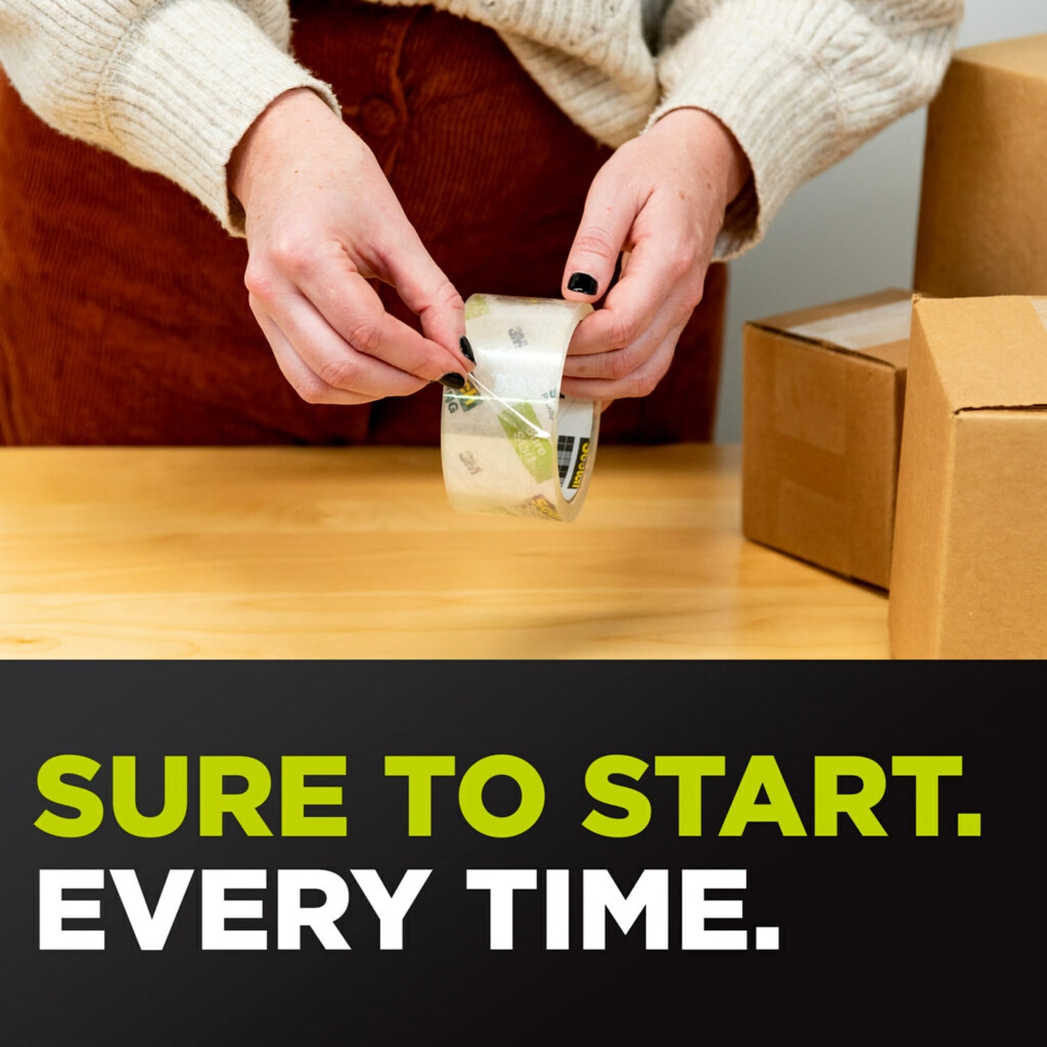 Scotch Sure Start Shipping Tape With Dispenser, 1-7/8in x 38.2 Yd., Clear - Image 4