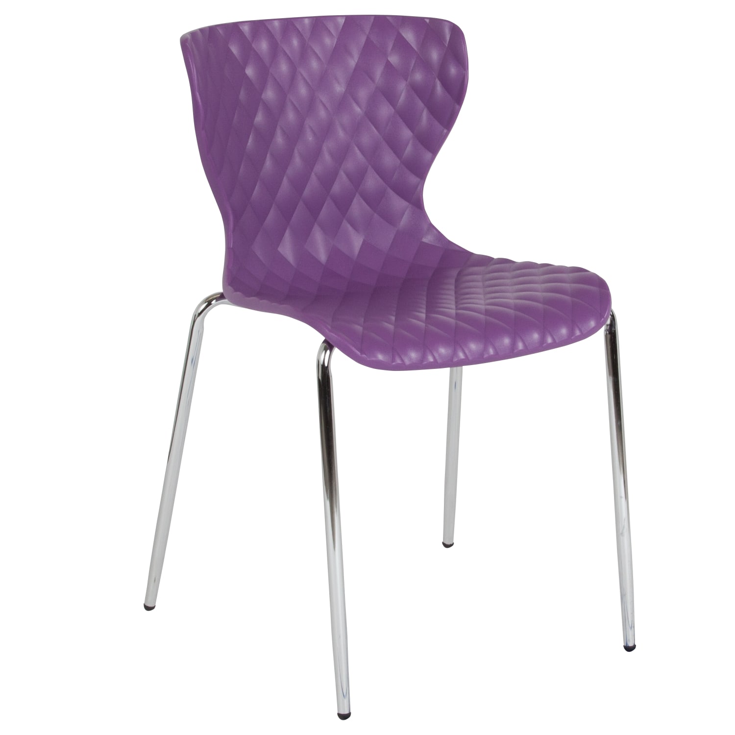 Flash Furniture Lowell Contemporary Design Plastic Stack Chair, Purple