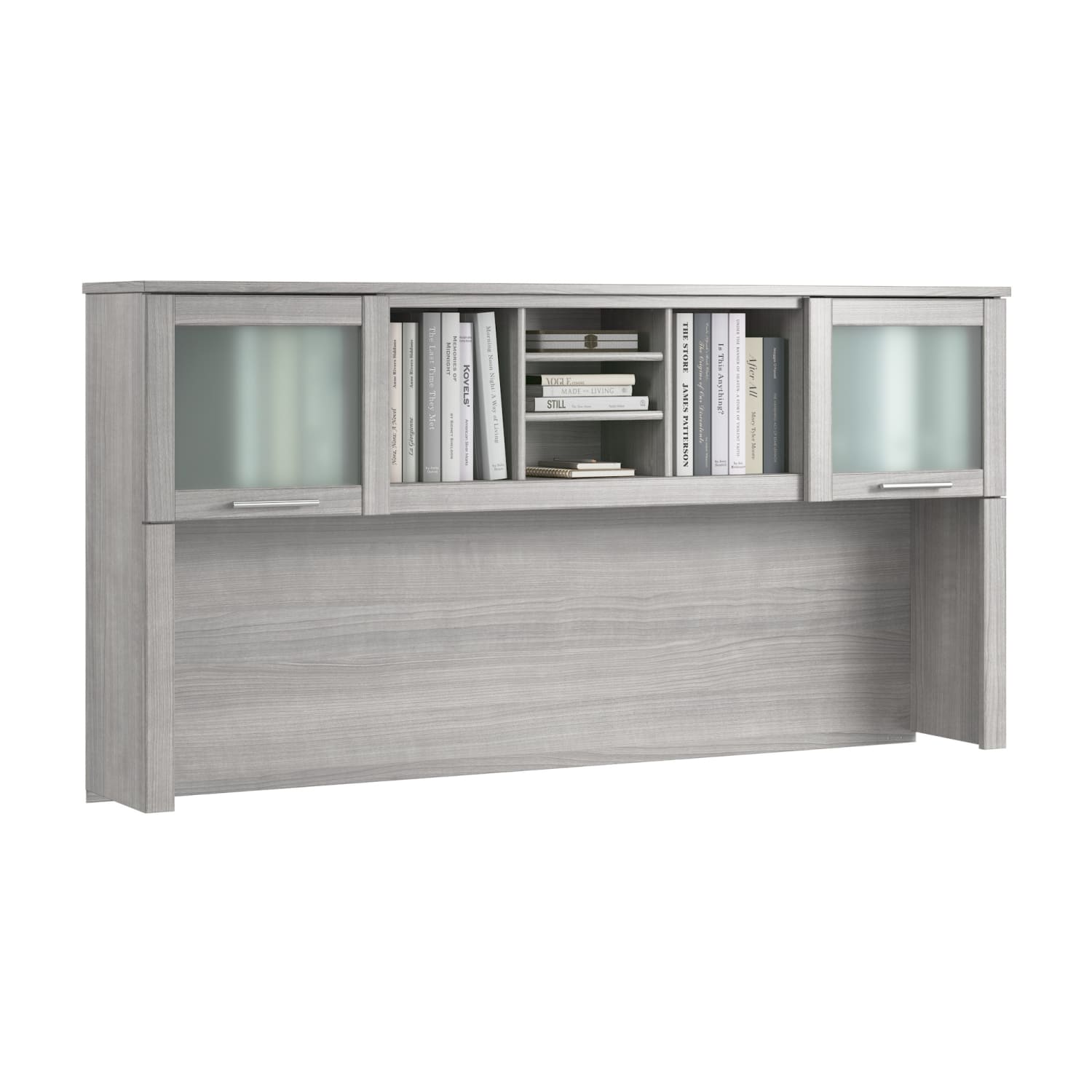 Bush Furniture Hutch For L-Shaped Desk, 72inW, Platinum Gray, Standard Delivery - Image 3