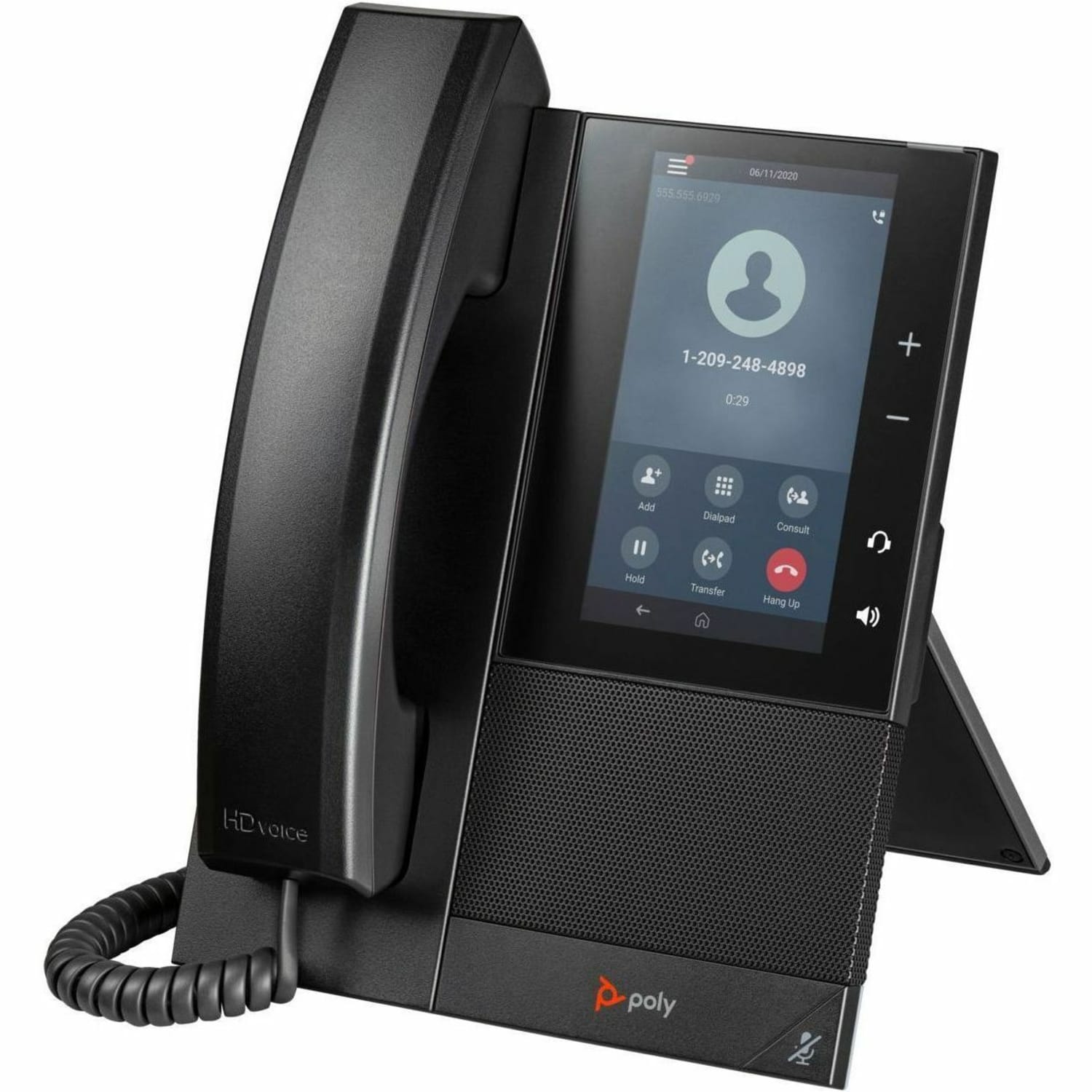 Poly CCX 505 IP Phone - Corded - Corded/Cordless - Wi-Fi, Bluetooth - Desktop, Wall Mountable - Black - 24 x Total Line - VoIP - 2 x Network (RJ-45) - PoE Ports - Image 3