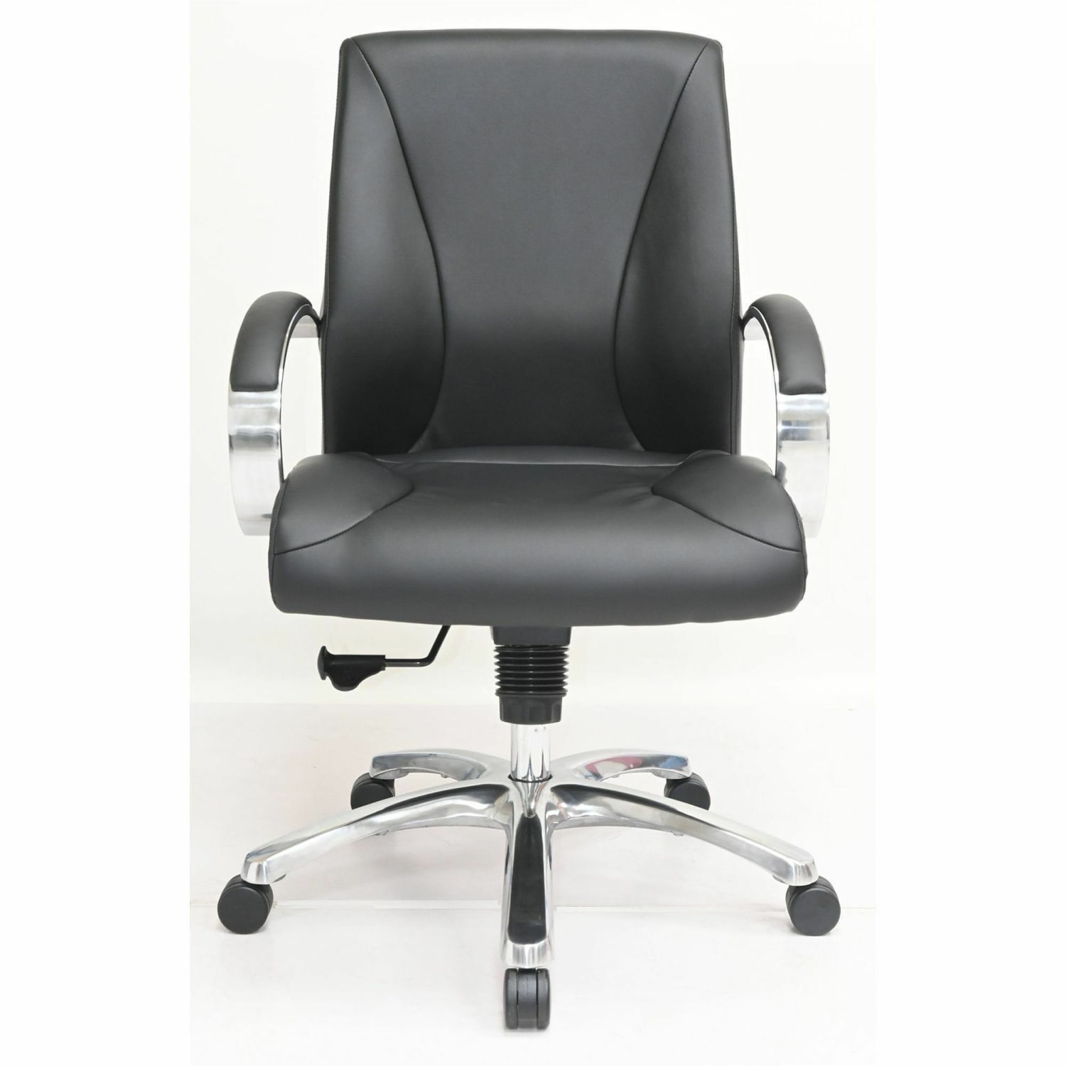 Lorell Pike Mid-Back Executive Chair - Mid Back - Black - Polyurethane - Armrest - 1 Each - Image 3