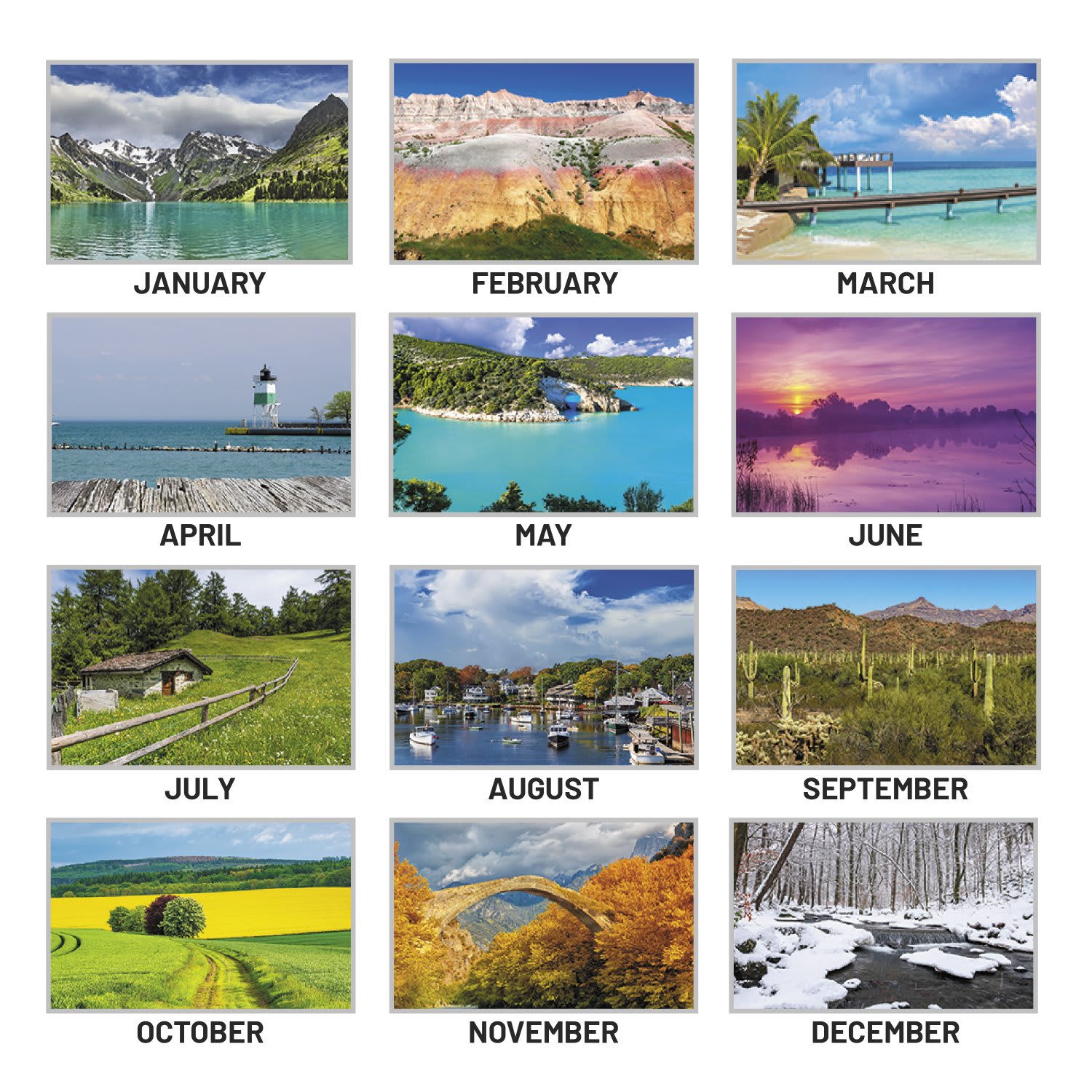 AT-A-GLANCE 2027 Scenic Three Month Wall Calendar, Large, 12in x 27in - Image 5