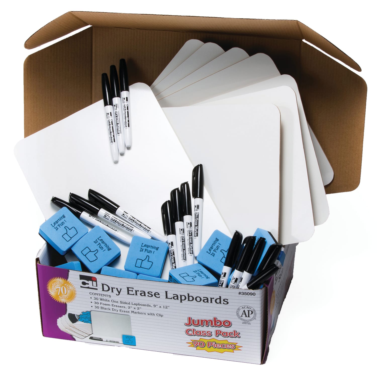 Charles Leonard Dry-Erase Board Class Pack, 9in x 12in, White, 90 Pieces - Image 4