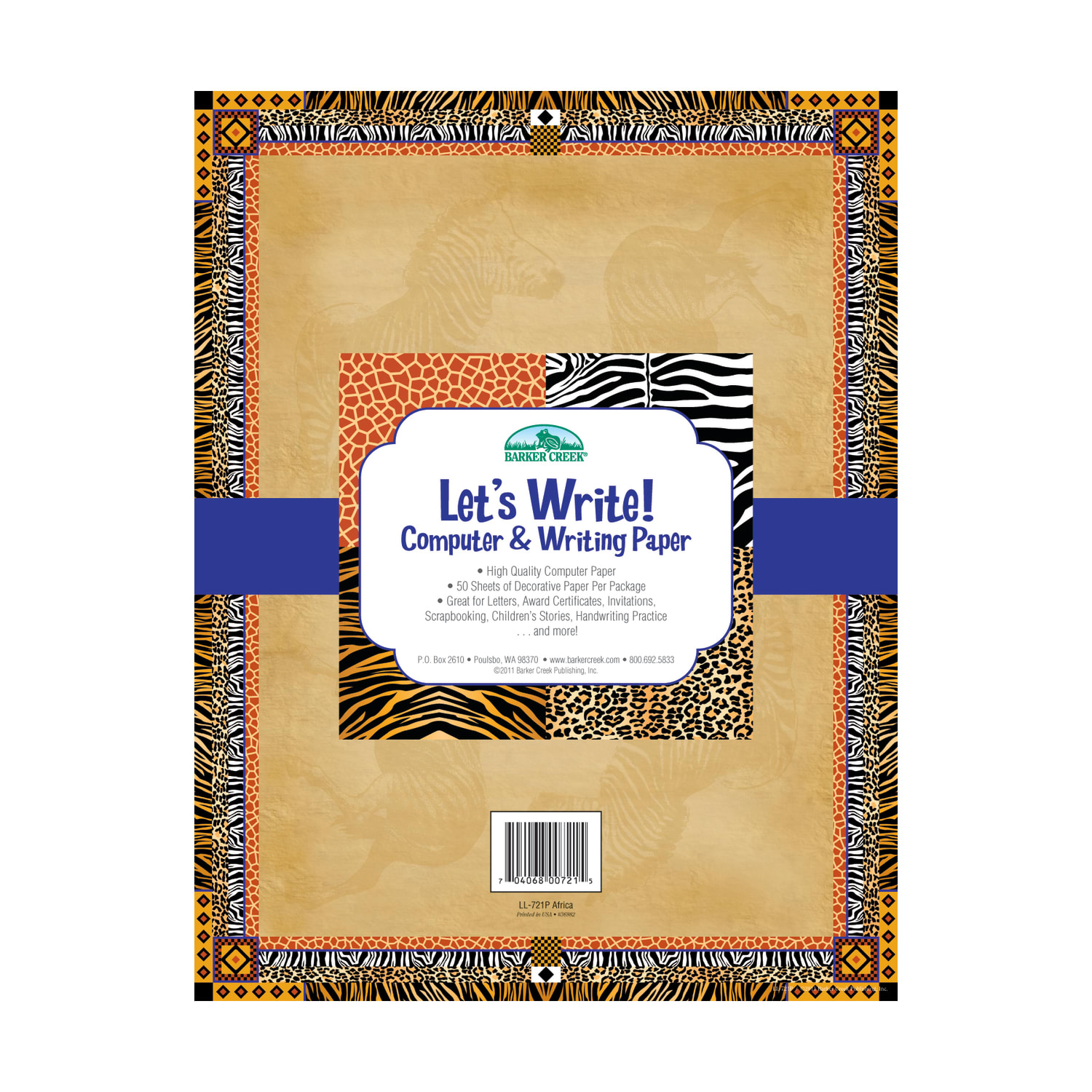 Barker Creek Computer Paper, 8 1/2in x 11in, Africa, Pack Of 50 Sheets - Image 3