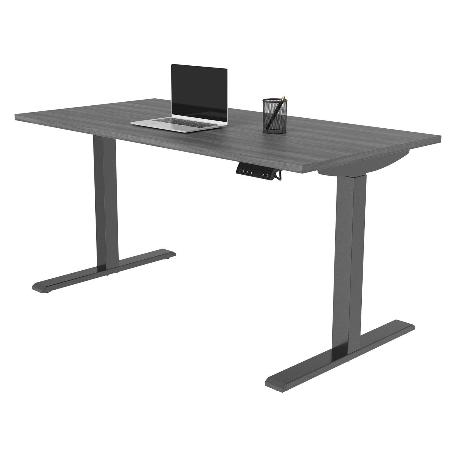 Realspace Magellan Performance Electric 60inW Height-Adjustable Standing Desk, Gray, BIFMA Compliant - Image 3