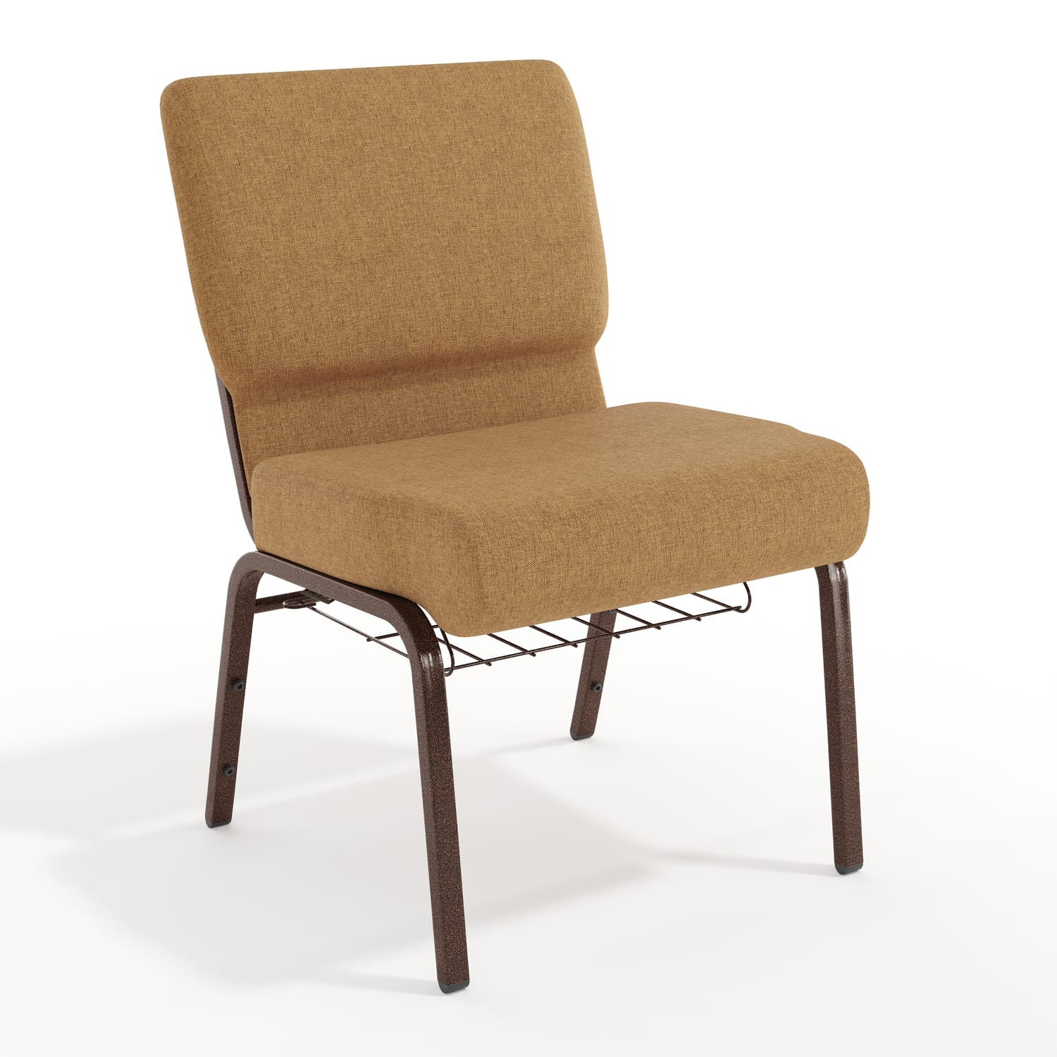 Flash Furniture HERCULES Series Church Chair With Book Rack CaramelCopper Vein PopularChairscom
