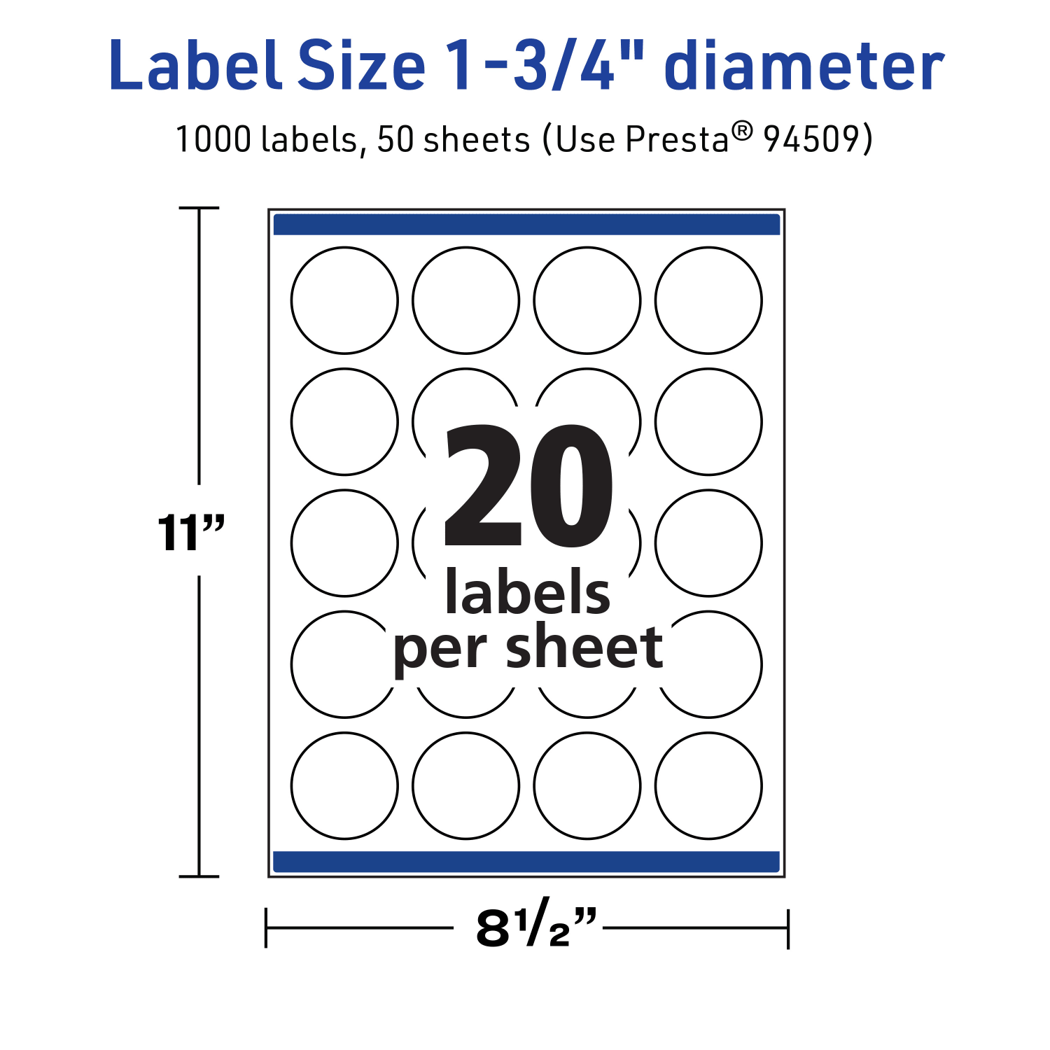 Avery Print-To-The-Edge TrueBlock Labels With Sure Feed, 94509-TWMP50, Round, 1-3/4in, Matte White, Pack Of 1000 - Image 6