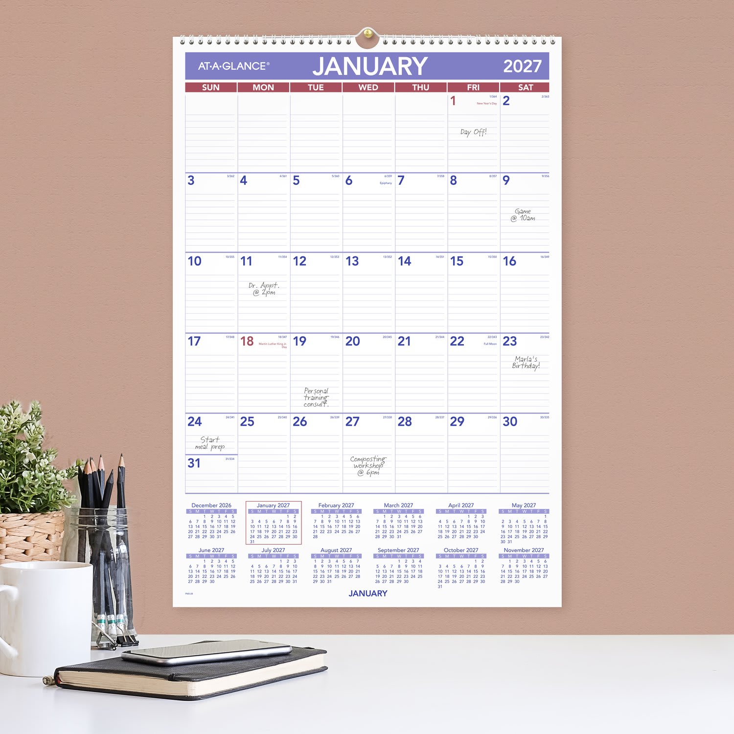 AT-A-GLANCE 2027 Monthly Wall Calendar, Large, 15 1/2in x 22 3/4in - Image 4