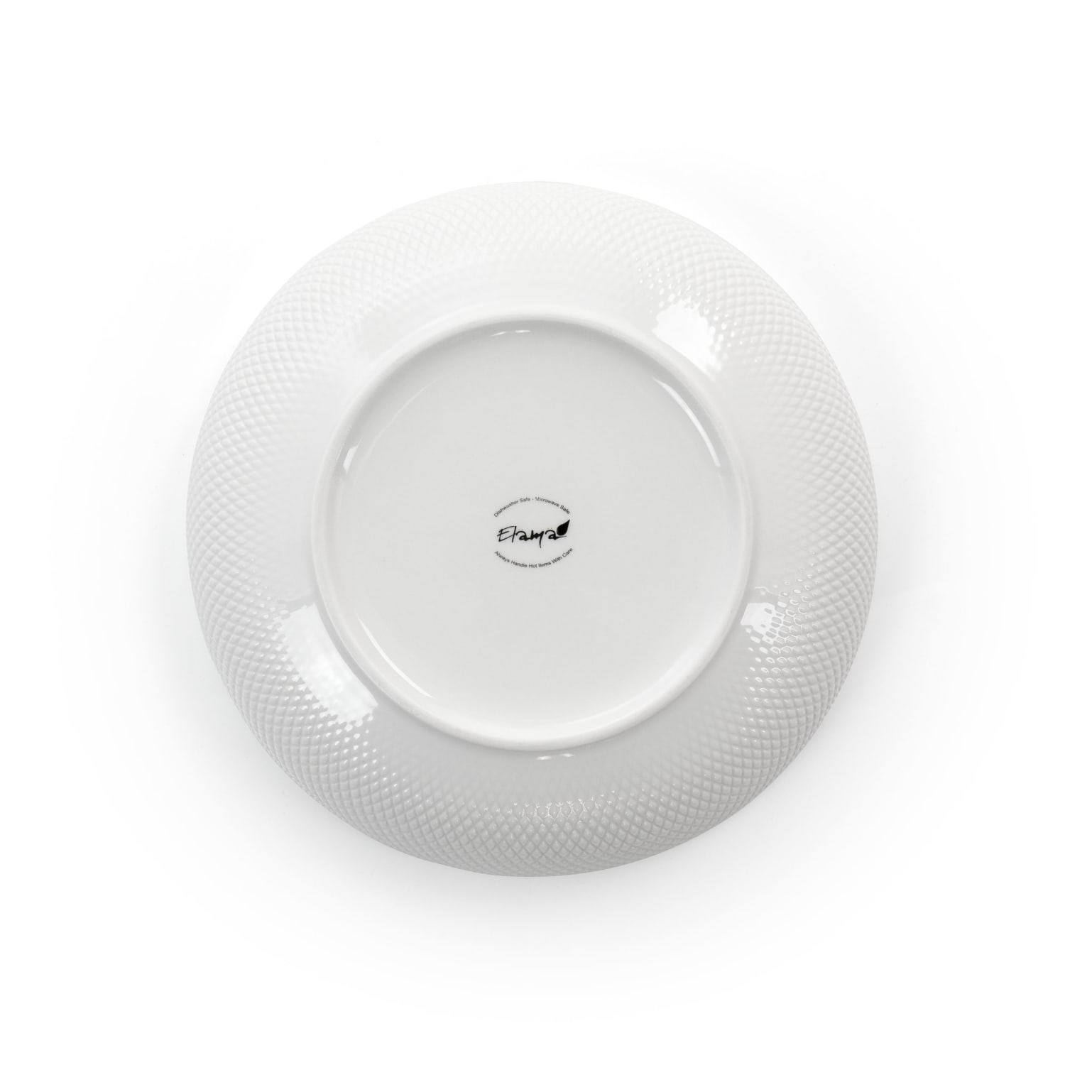 Elama Esme Porcelain Serving Bowls, 9in, White, Set Of 4 Bowls - Image 4