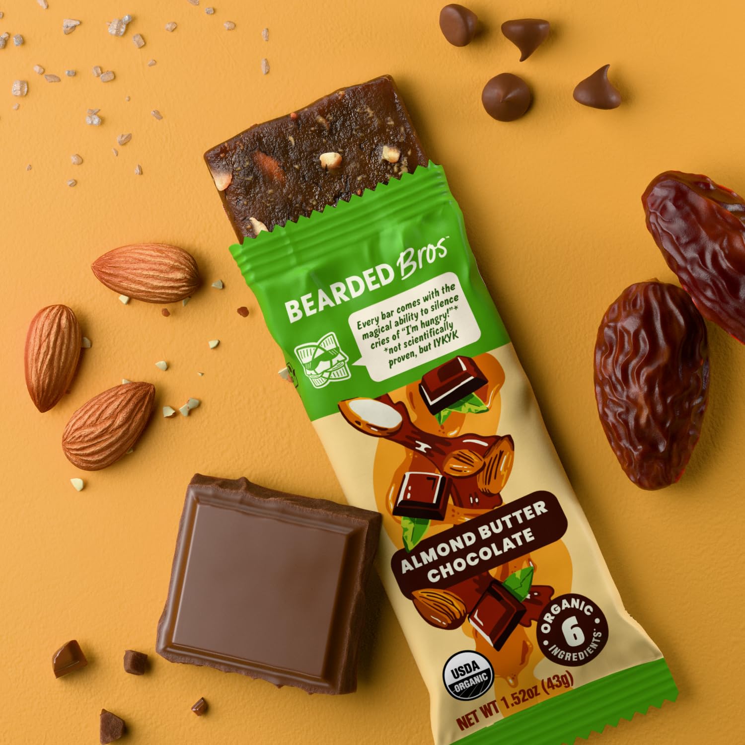 Bearded Brothers Almond Butter Chocolate Energy Bars, 1.52 Oz, Total Qty 12 - Image 4