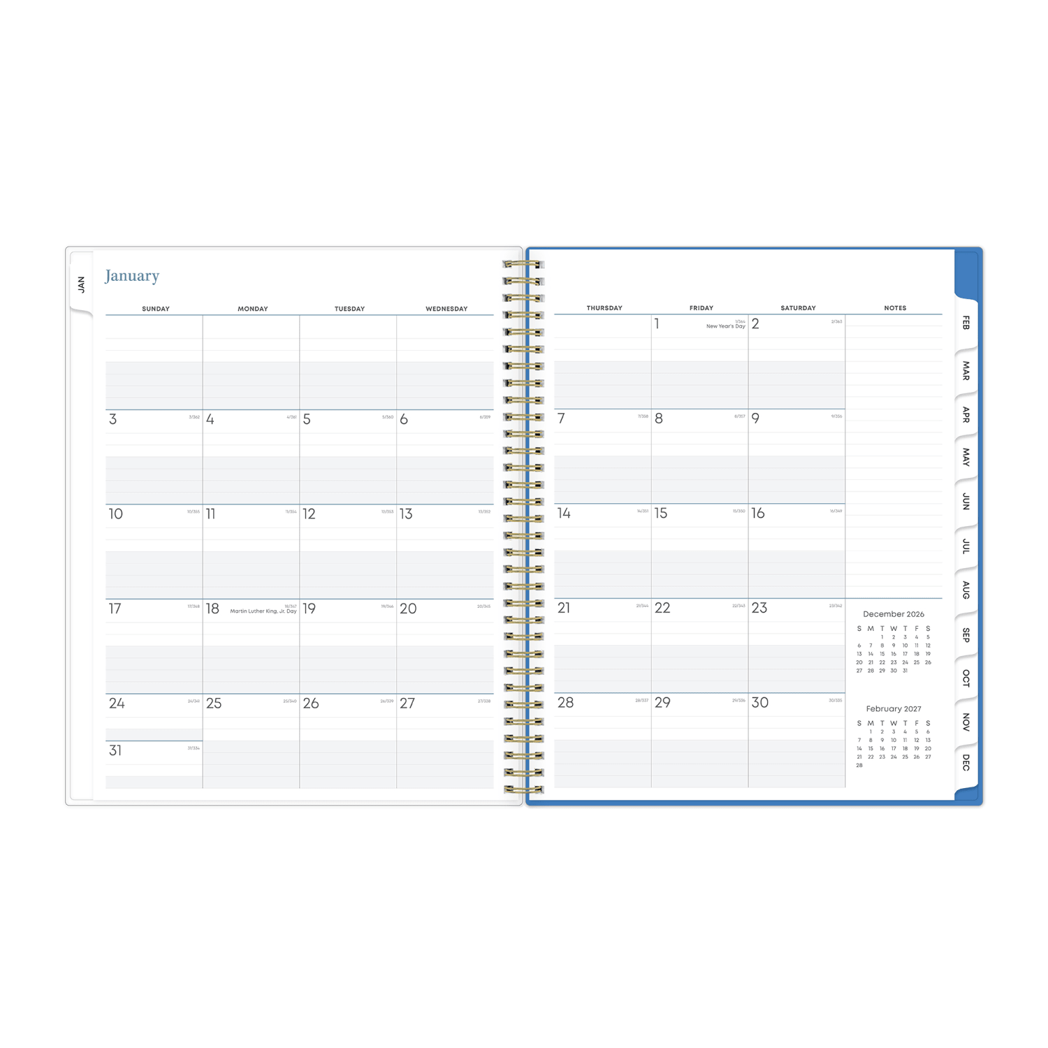 2027 Blue Sky Baritza Smooth Frosted Weekly/Monthly Planning Calendar, 8.5x11, Safety Wirebound Safety, 158964 - Image 4