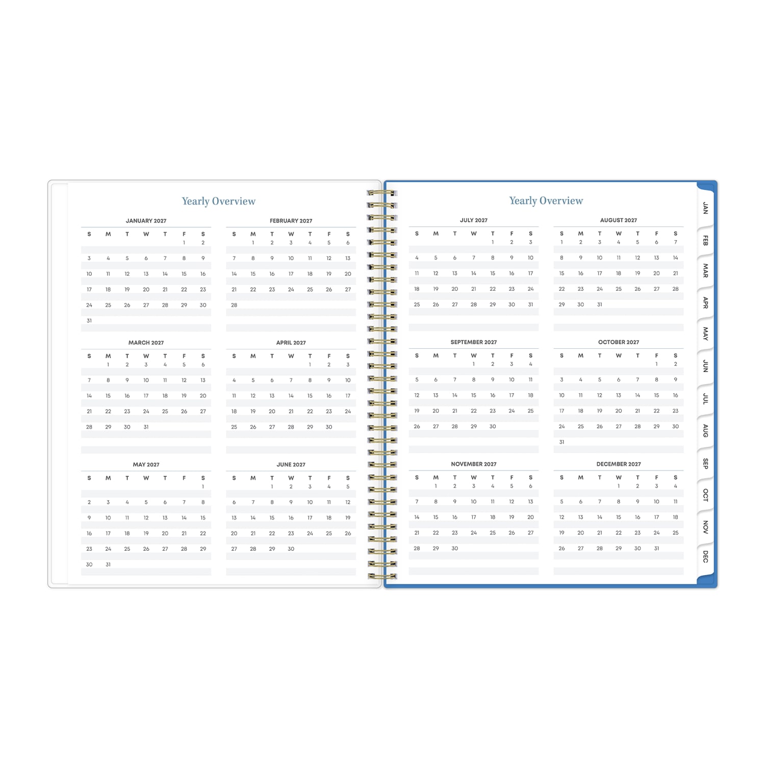 2027 Blue Sky Baritza Smooth Frosted Weekly/Monthly Planning Calendar, 8.5x11, Safety Wirebound Safety, 158964 - Image 5