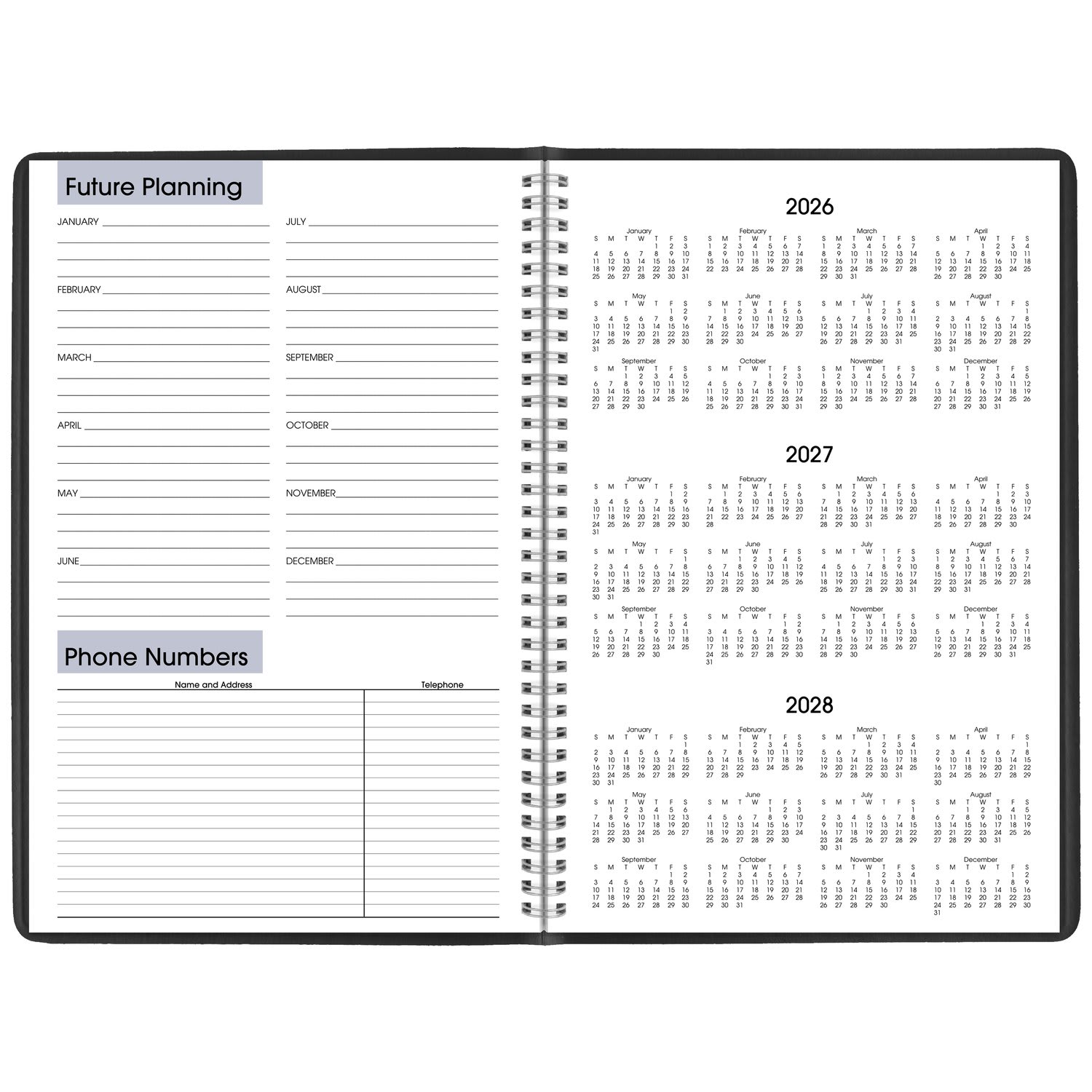 AT-A-GLANCE DayMinder 2027 Monthly Planner, Black, Large, 8in x 12in, G4700027 - Image 6