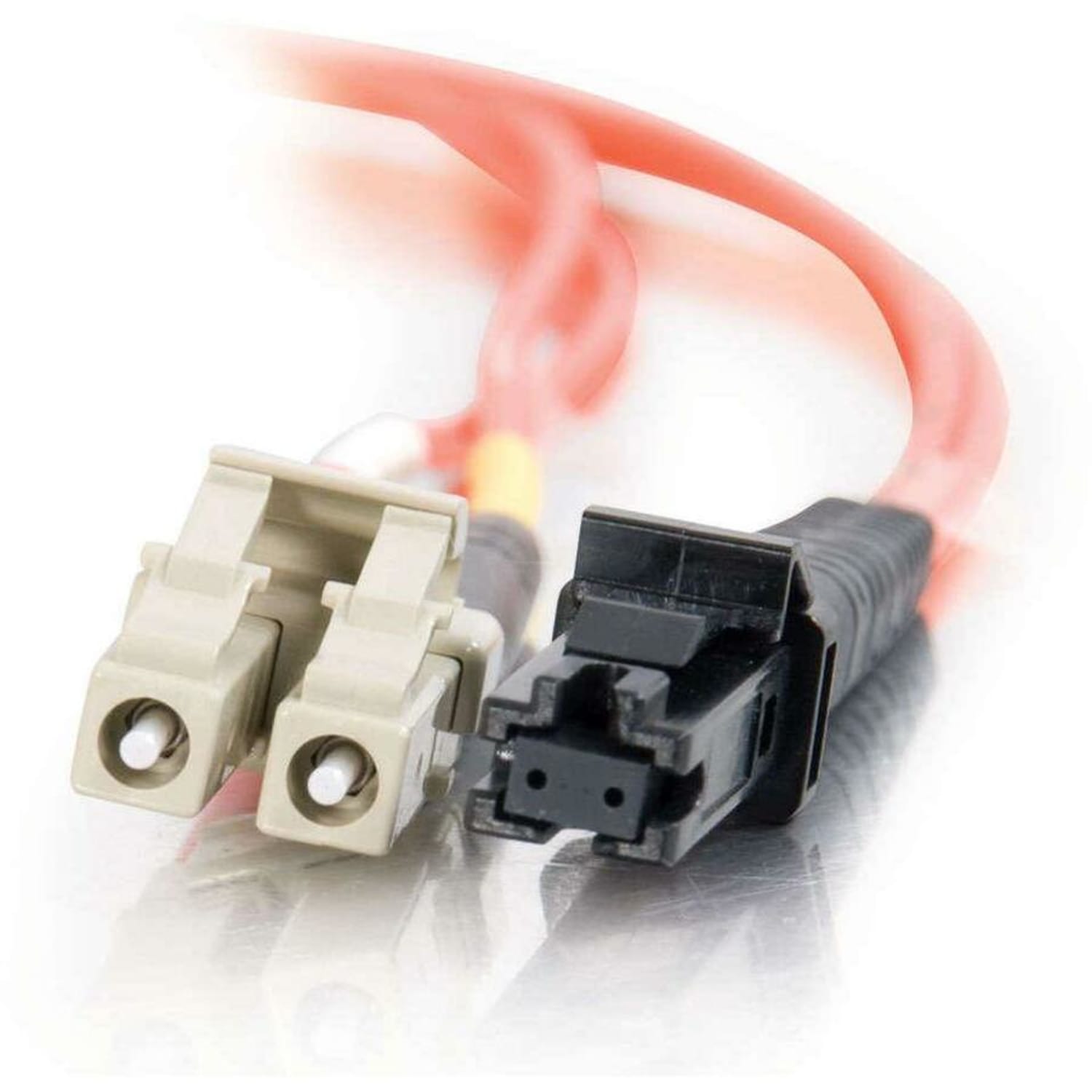C2G-9m LC-MTRJ 62.5/125 OM1 Duplex Multimode PVC Fiber Optic Cable - Orange - Fiber Optic for Network Device - LC Male - MTRJ Male - 62.5/125 - Duplex Multimode - OM1 - 9m - Orange - Image 4