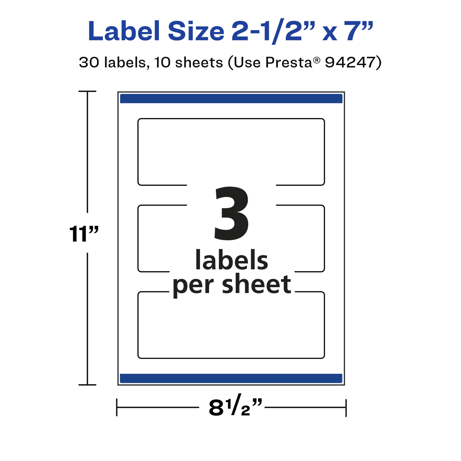 Avery Glossy Permanent Labels With Sure Feed, 94247-WGP10, Rectangle, 2-1/2in x 7in, White, Pack Of 30 - Image 6