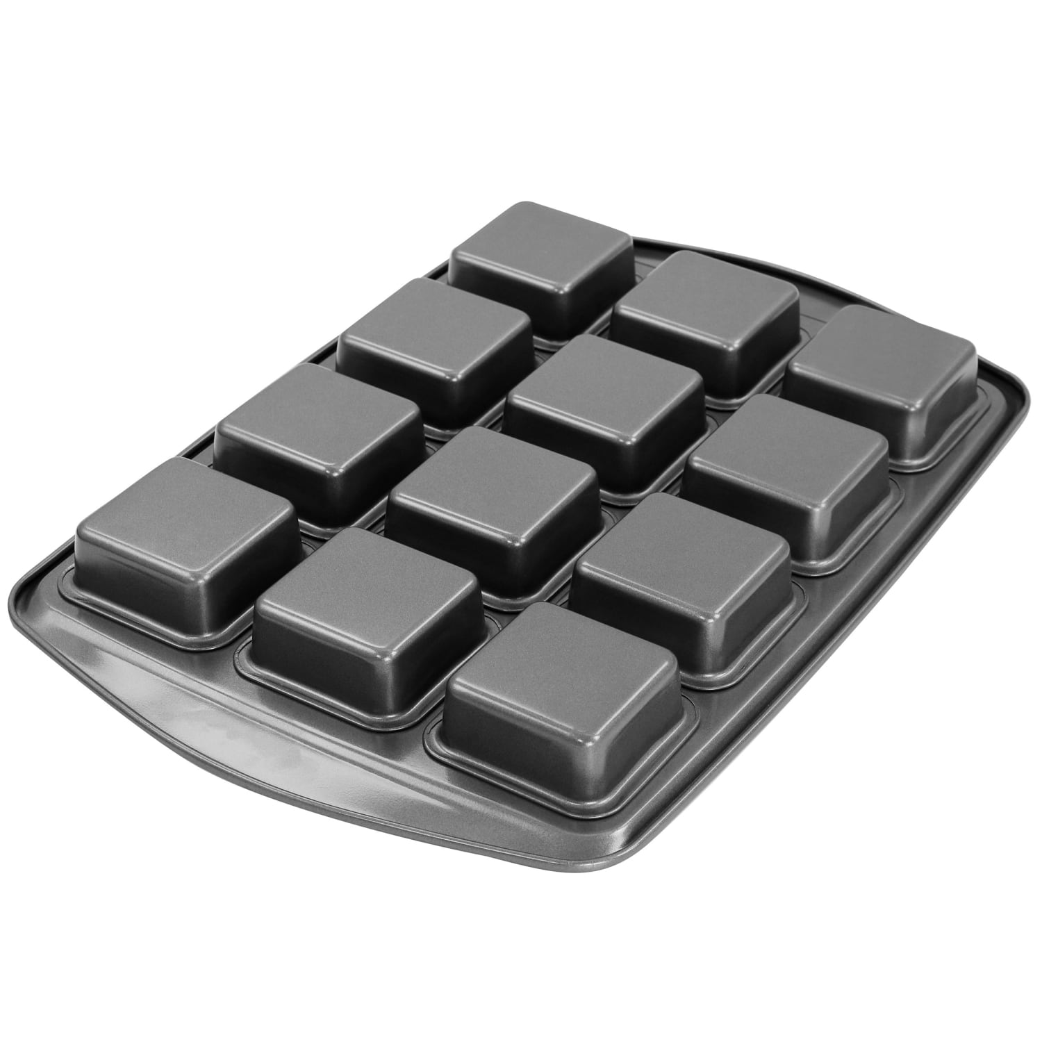 Gibson Bakers Friend 12-Cup Non-Stick Steel Brownie Pan, 1-1/4inH x 11-1/2inW x 17inD, Gray - Image 4