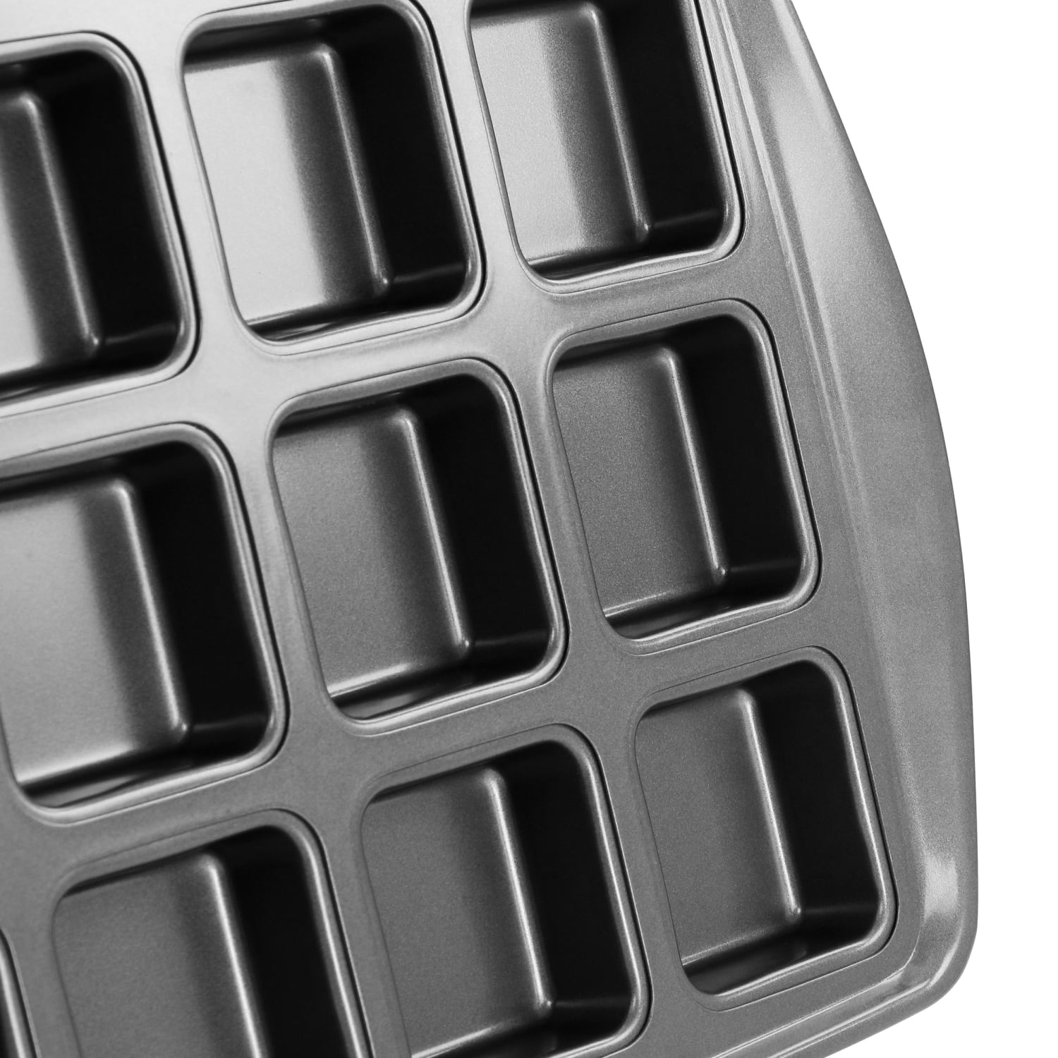 Gibson Bakers Friend 12-Cup Non-Stick Steel Brownie Pan, 1-1/4inH x 11-1/2inW x 17inD, Gray - Image 5