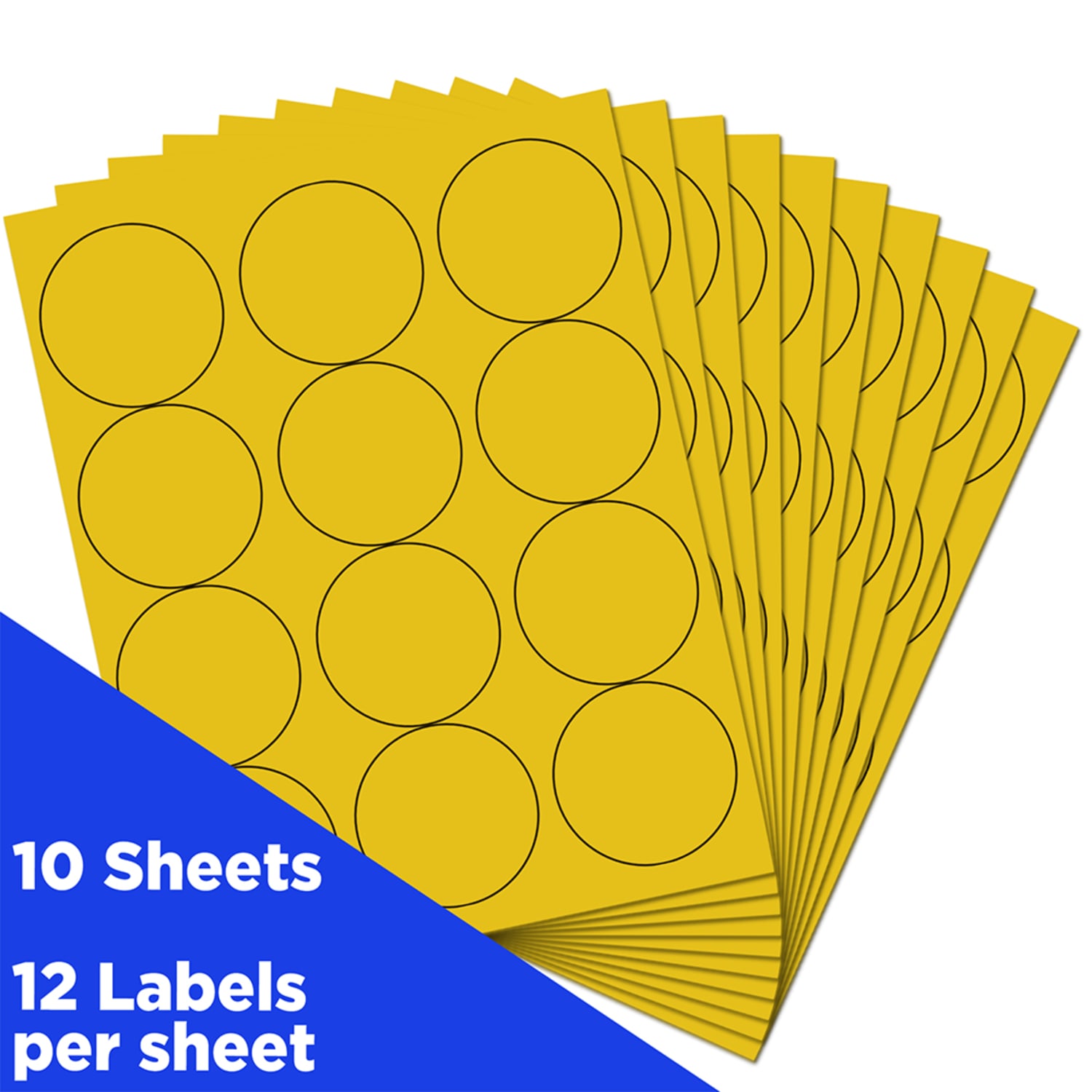 JAM Paper Circle Labels, 2-1/2in, Yellow, Pack Of 120 Labels - Image 3