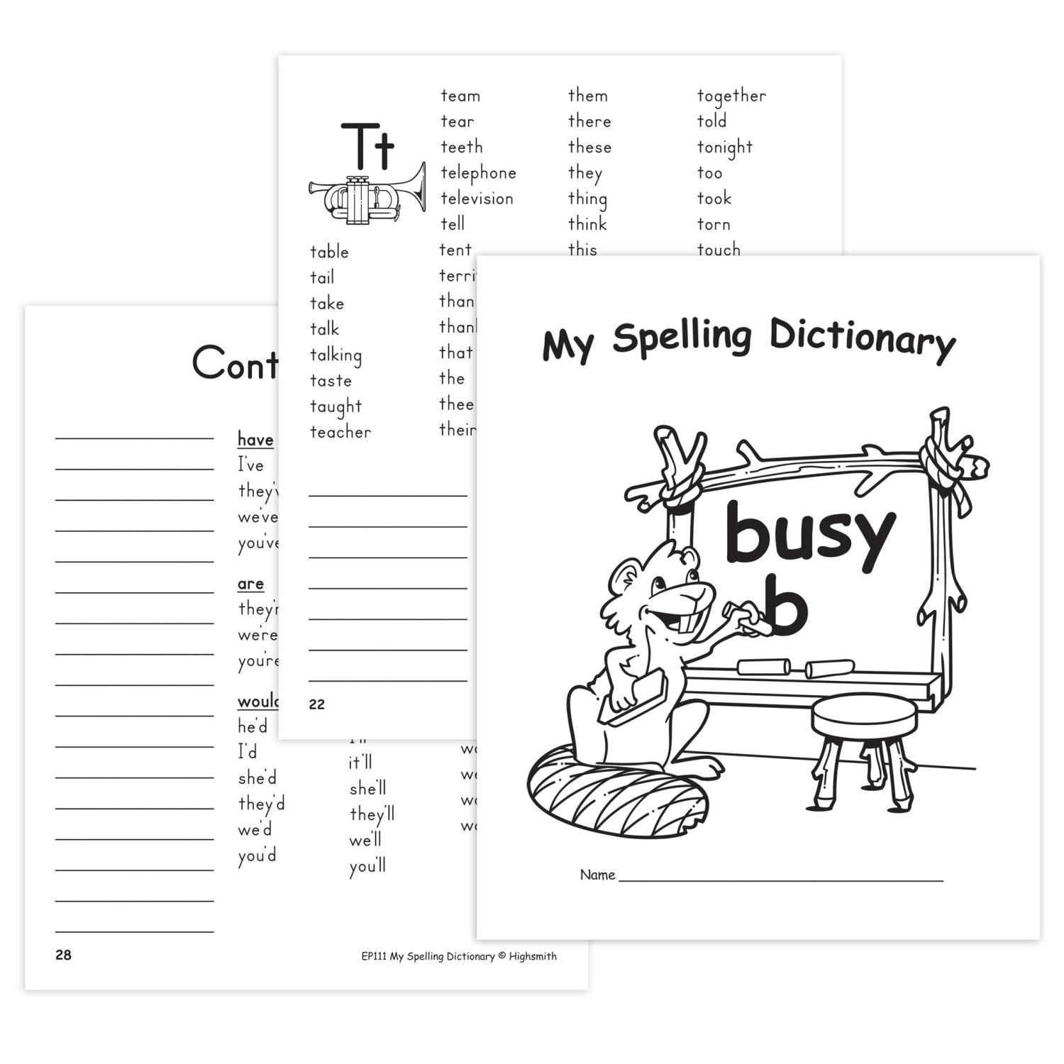Edupress My Own Books My Spelling Dictionary Books, 7in x 8-1/2in, Single Subject, Unruled, 32 Sheets, White, Pack Of 6 Books - Image 3