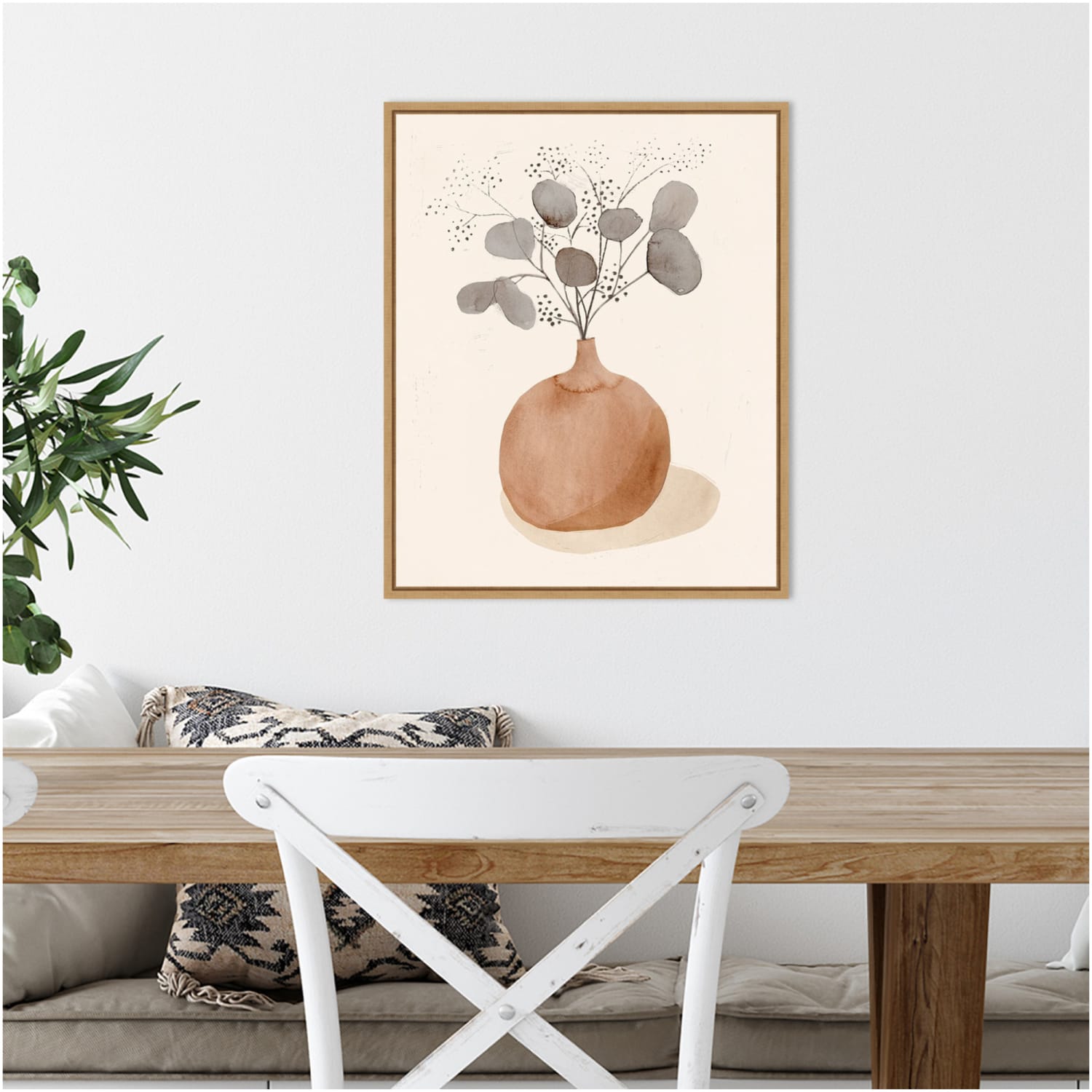 Amanti Art La Planta I (Floral Vase) by Victoria Barnes Framed Canvas Wall Art Print, 16in x 20in, Maple - Image 3