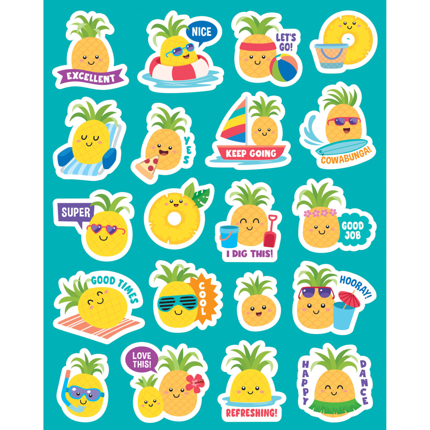 Teacher Created Resources Smelly Stickers, Pineapple, 120 Per Pack, Set Of 6 Packs - Image 3