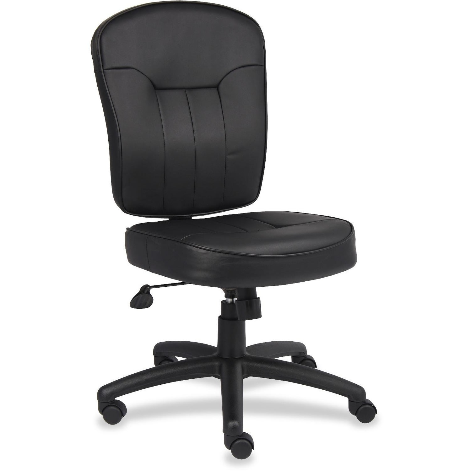 Boss Office Products LeatherPlus Mid-Back Multifunction Armless Task Chair, Black - Image 3
