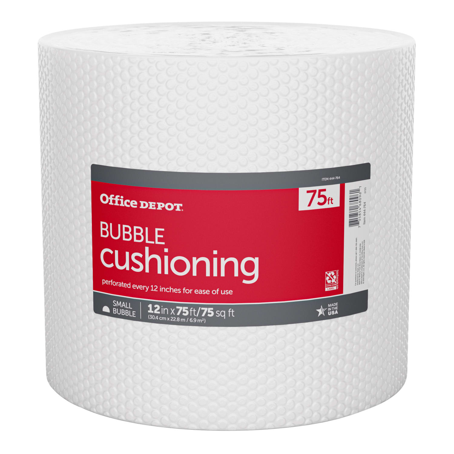 Office Depot Brand Small Bubble Cushioning, 3/16in Thick, Clear, 12in x 75ft