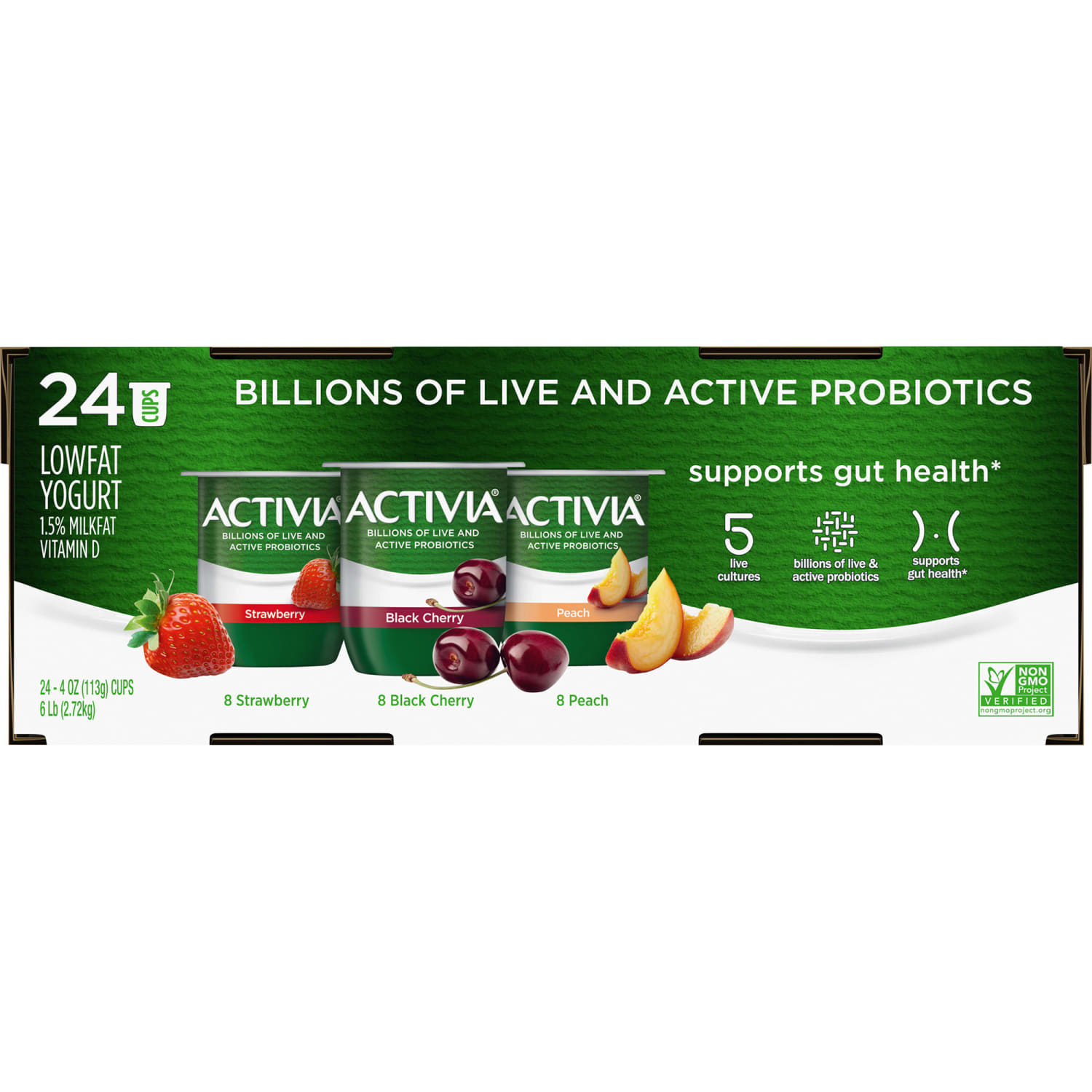 Activia Probiotic Low-Fat Yogurt Variety Pack, 4 Oz, Pack Of 24 Cups - Image 5