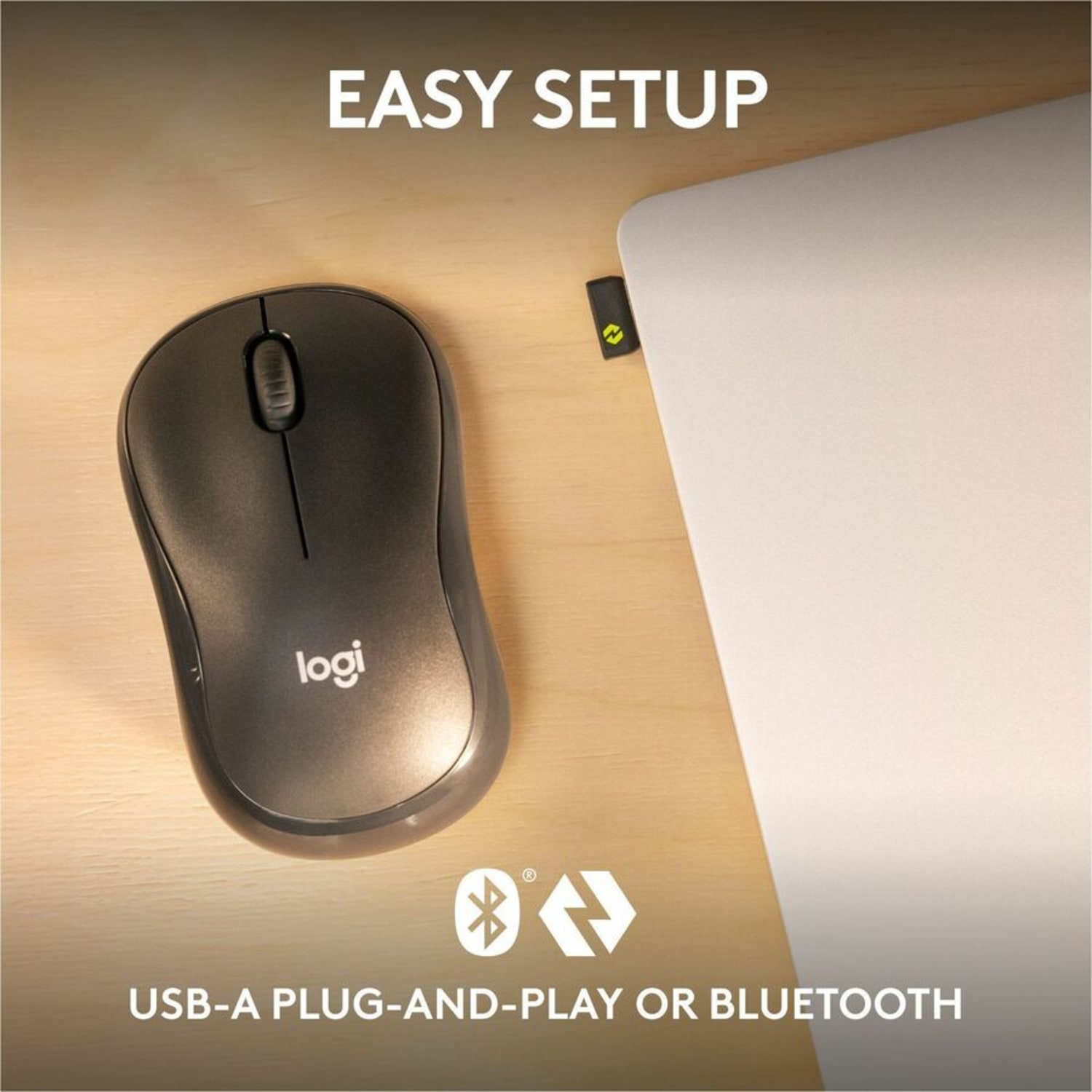 Logitech M240 for Business Silent Wireless Mouse, Secure Logi Bolt USB Receiver, Graphite - Optical - 910007181 - Image 5