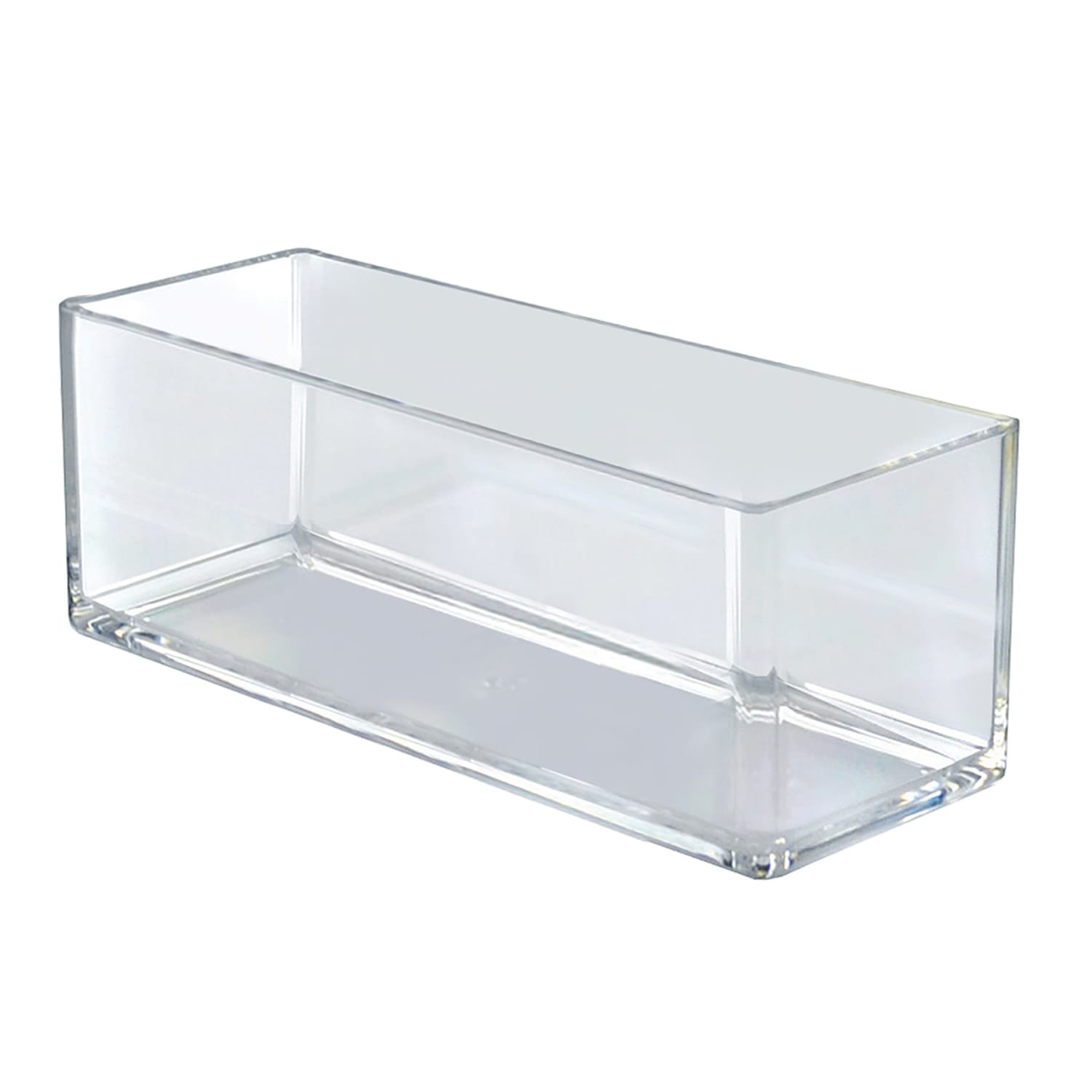 Azar Displays Deluxe Clear Rectangle Bin, 10inW x 4inH, Clear, Pack of 4