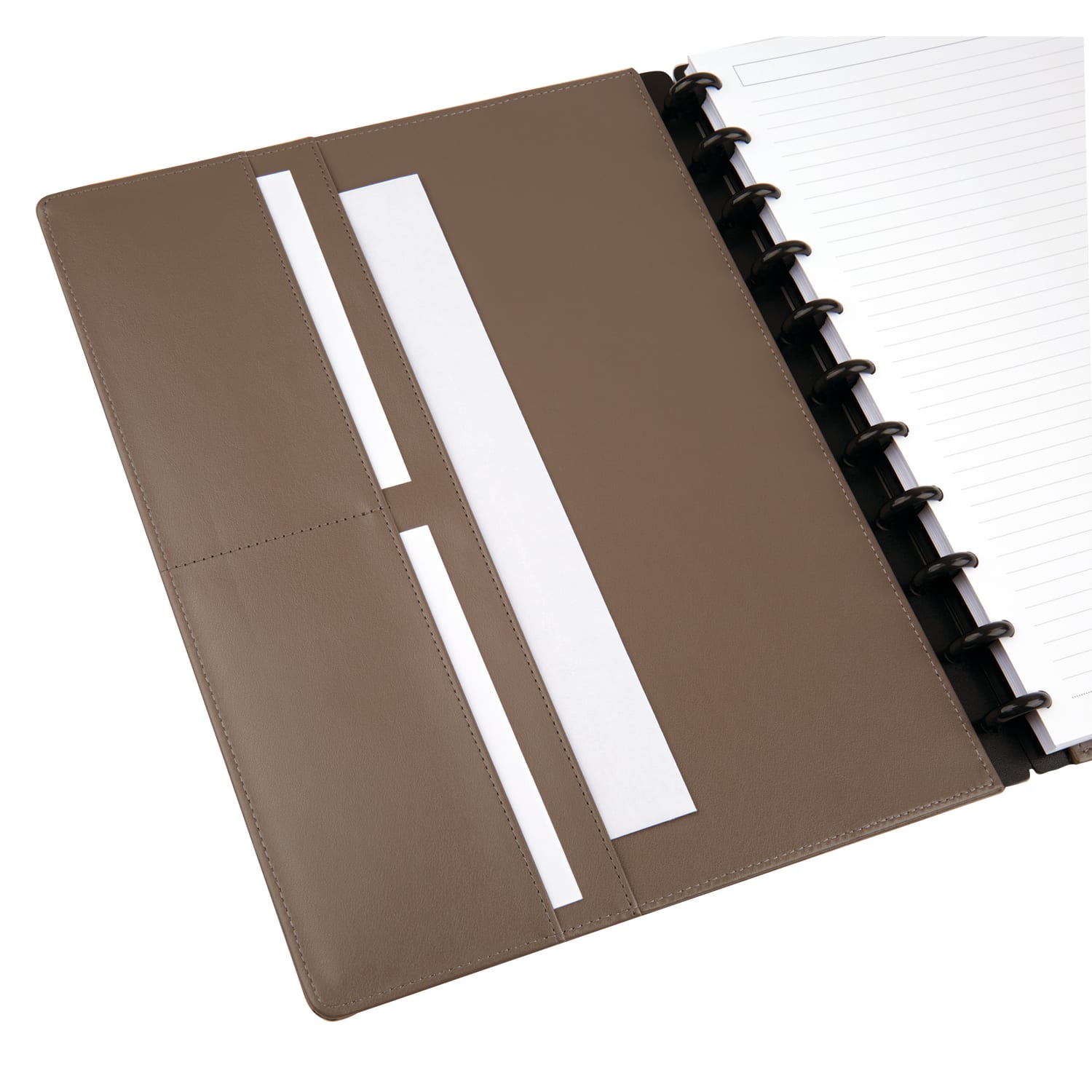TUL Discbound Notebook With Pebbled Leather Cover, Junior Size, Narrow Ruled, 60 Sheets, Rose Gold - Image 4