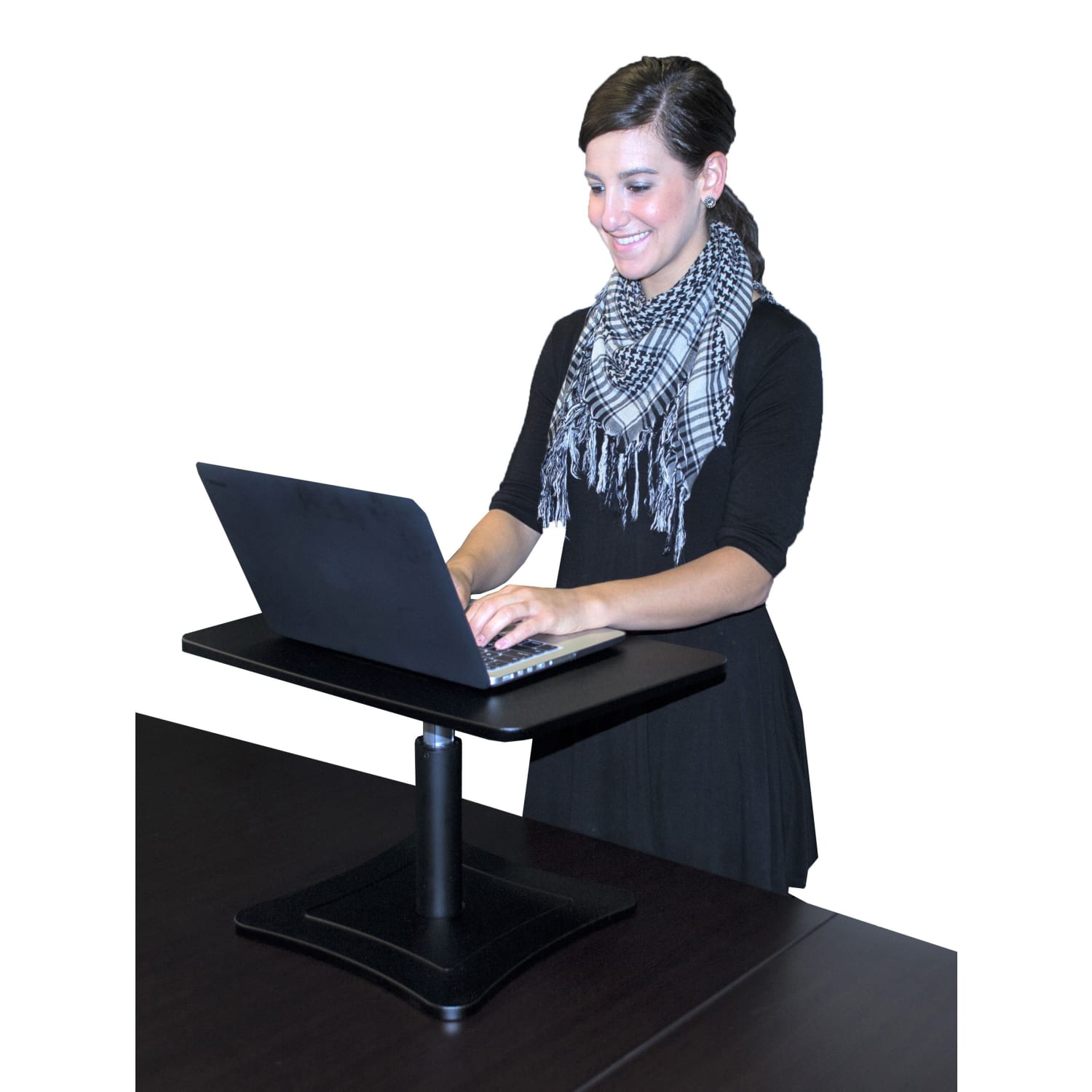 Victor High Rise Collection Height-Adjustable Wood Laptop Desk Riser, 15 1/4inH x 21inW x 13inD, Black - Image 6