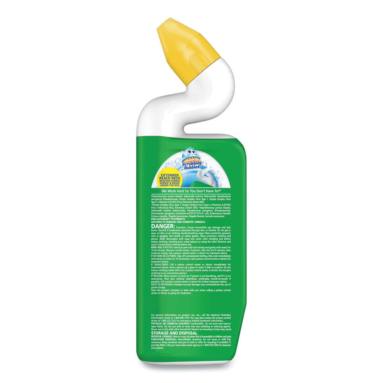 Scrubbing Bubbles Power Stain Destroyer Toilet Bowl Disinfectant, Rainshower Scent, 24 oz Bottle, 6/Carton - Image 4