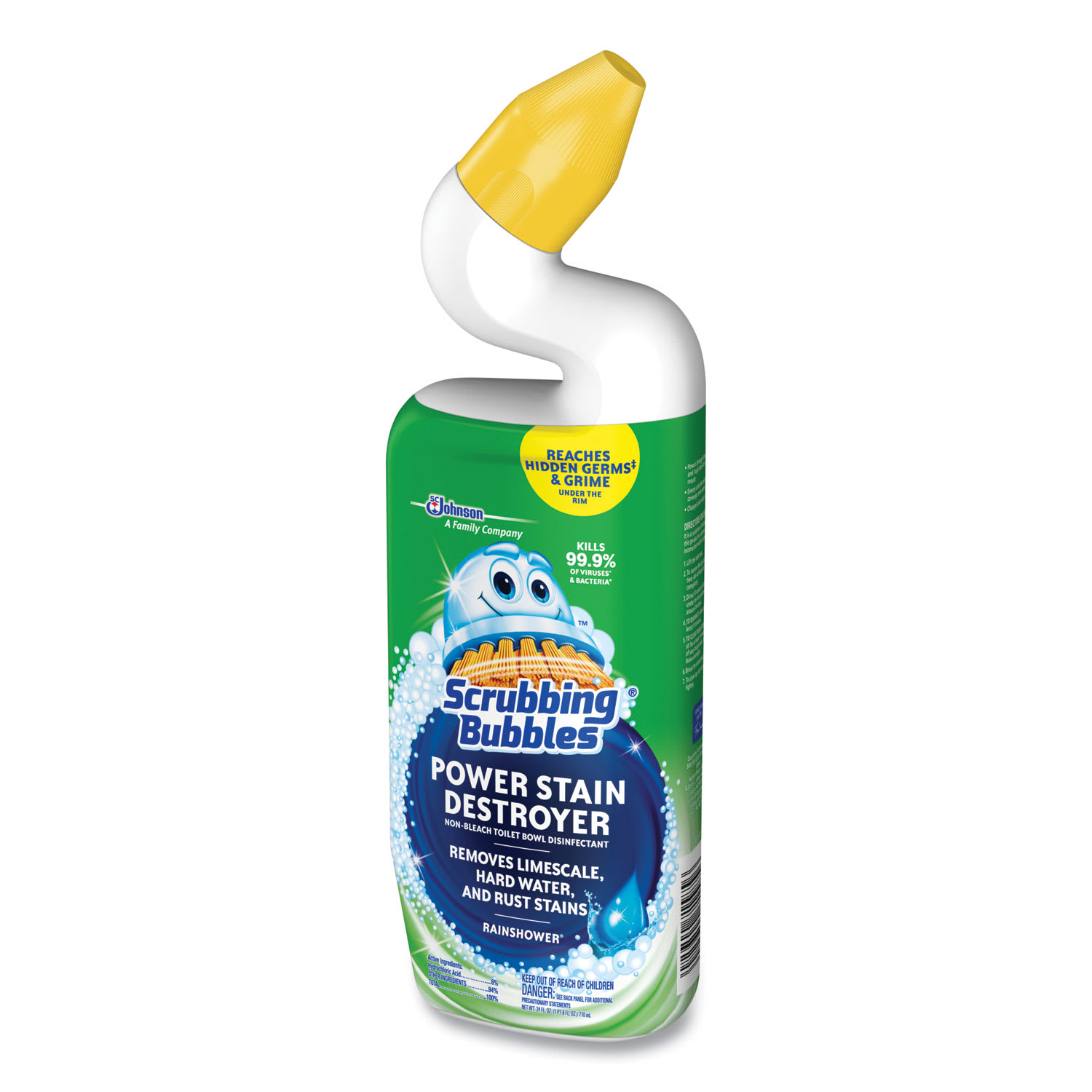 Scrubbing Bubbles Power Stain Destroyer Toilet Bowl Disinfectant, Rainshower Scent, 24 oz Bottle, 6/Carton - Image 5