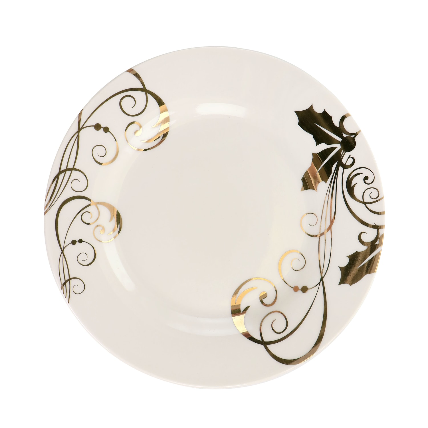 Gibson Home Seasoned Gold Fine Ceramic Dinnerware Set, White - Image 4
