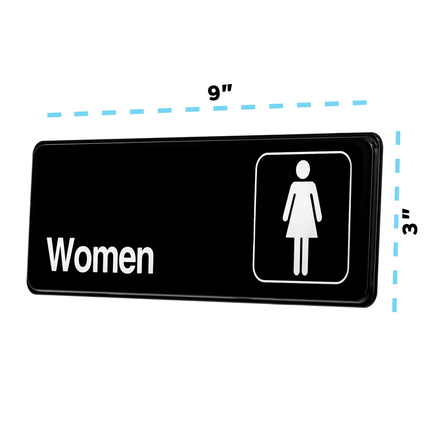 Alpine Womens Restroom Signs, 3in x 9in, Black/White, Pack Of 15 Signs - Image 4