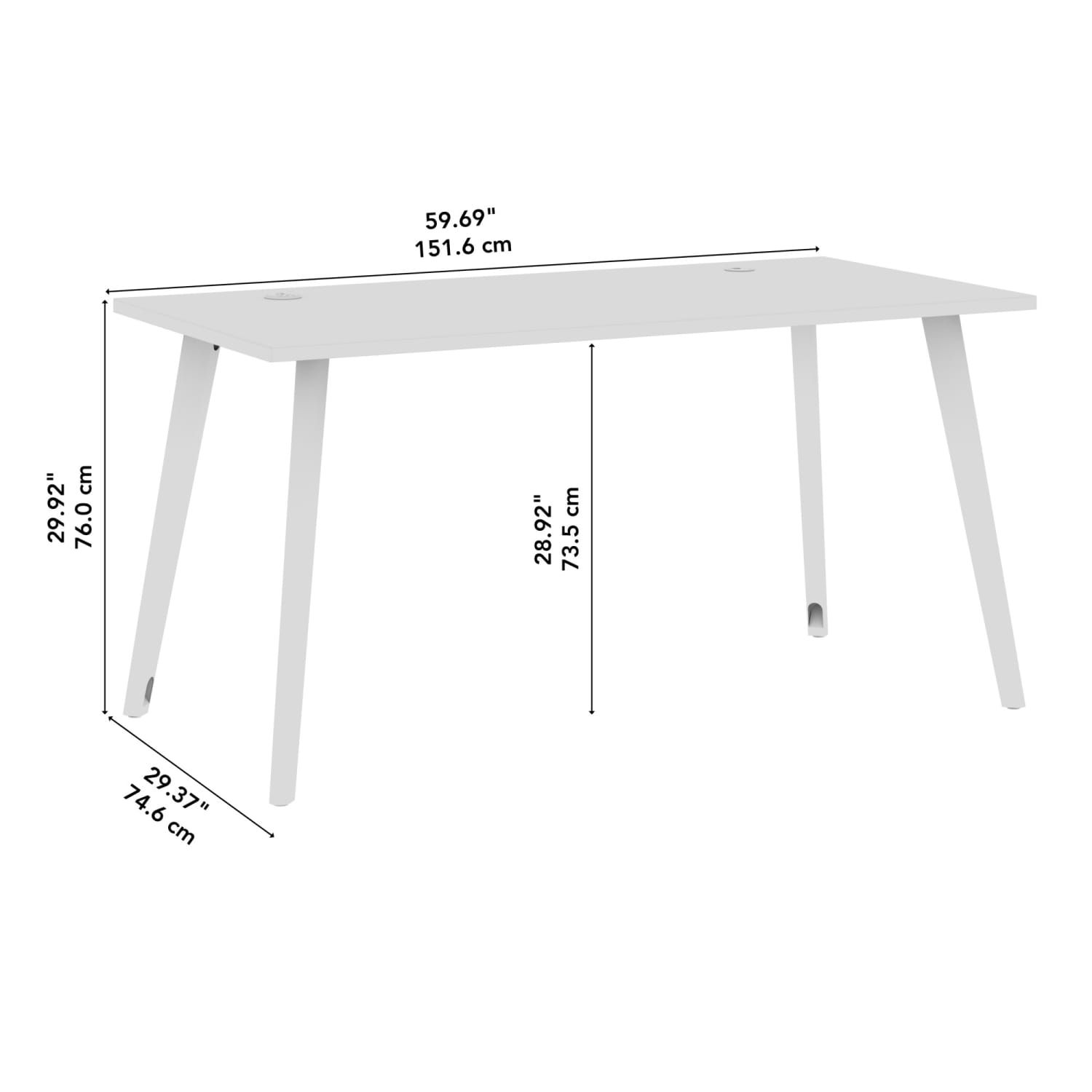 WorkPro Motiva 60inW Modern Office Desk With Metal Legs, Storm Gray, Standard Delivery - Image 5