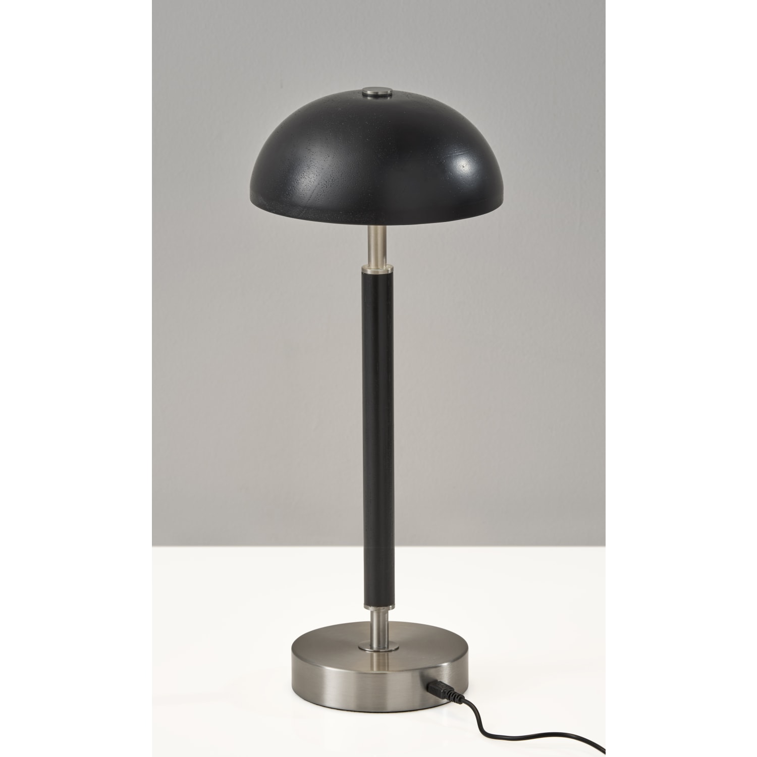Adesso Ronny LED Cordless Table Lamp, 14-5/8inH, Black Shade/Brushed Steel & Black Base - Image 3