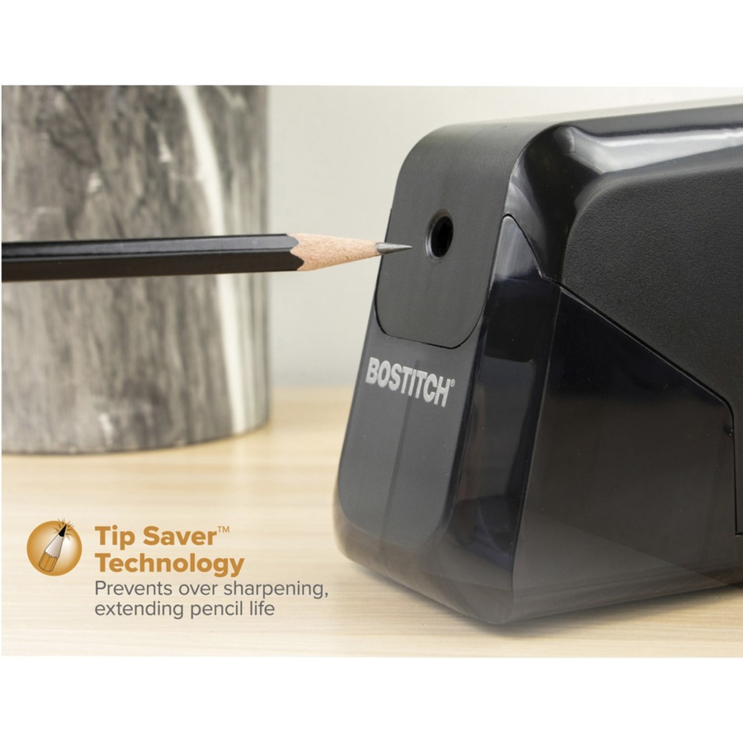Bostitch BPS4 Battery Powered Pencil Sharpener - Battery Powered - Black - 1 Each - Image 4