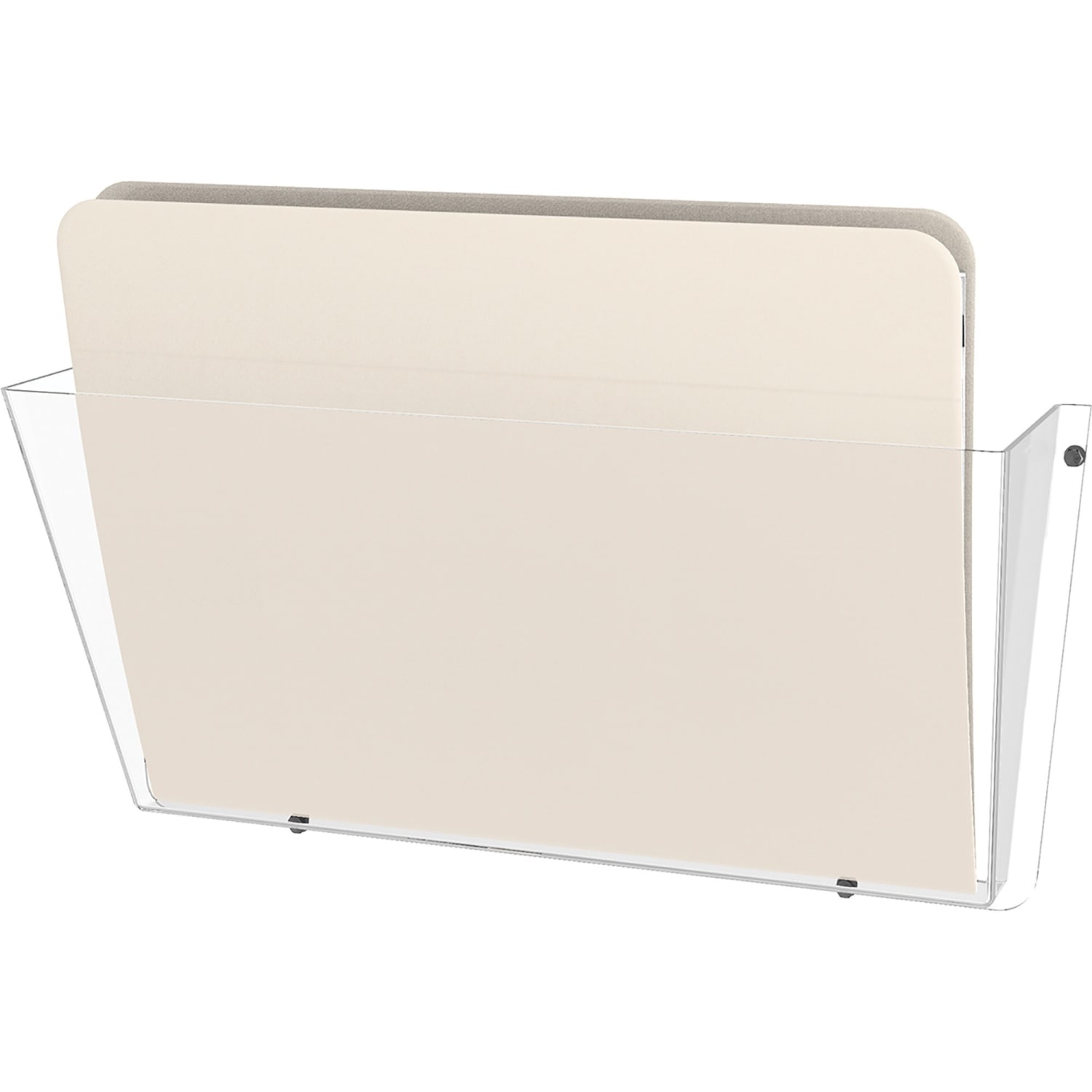 Deflecto Single Wall Pocket, Letter Size, 6 1/2inH x 14 1/2inW x 3inD, Clear - Image 3