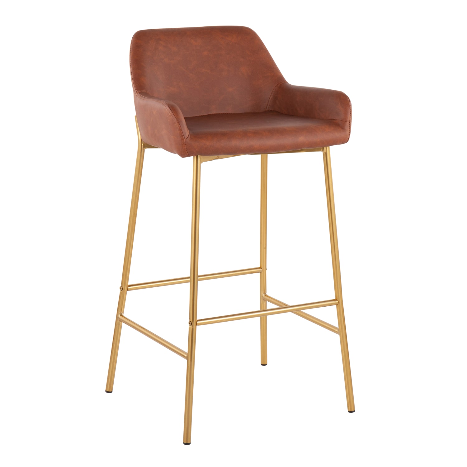 LumiSource Daniella Counter Stools, Camel/Gold, Set Of 2 Stools - Image 3