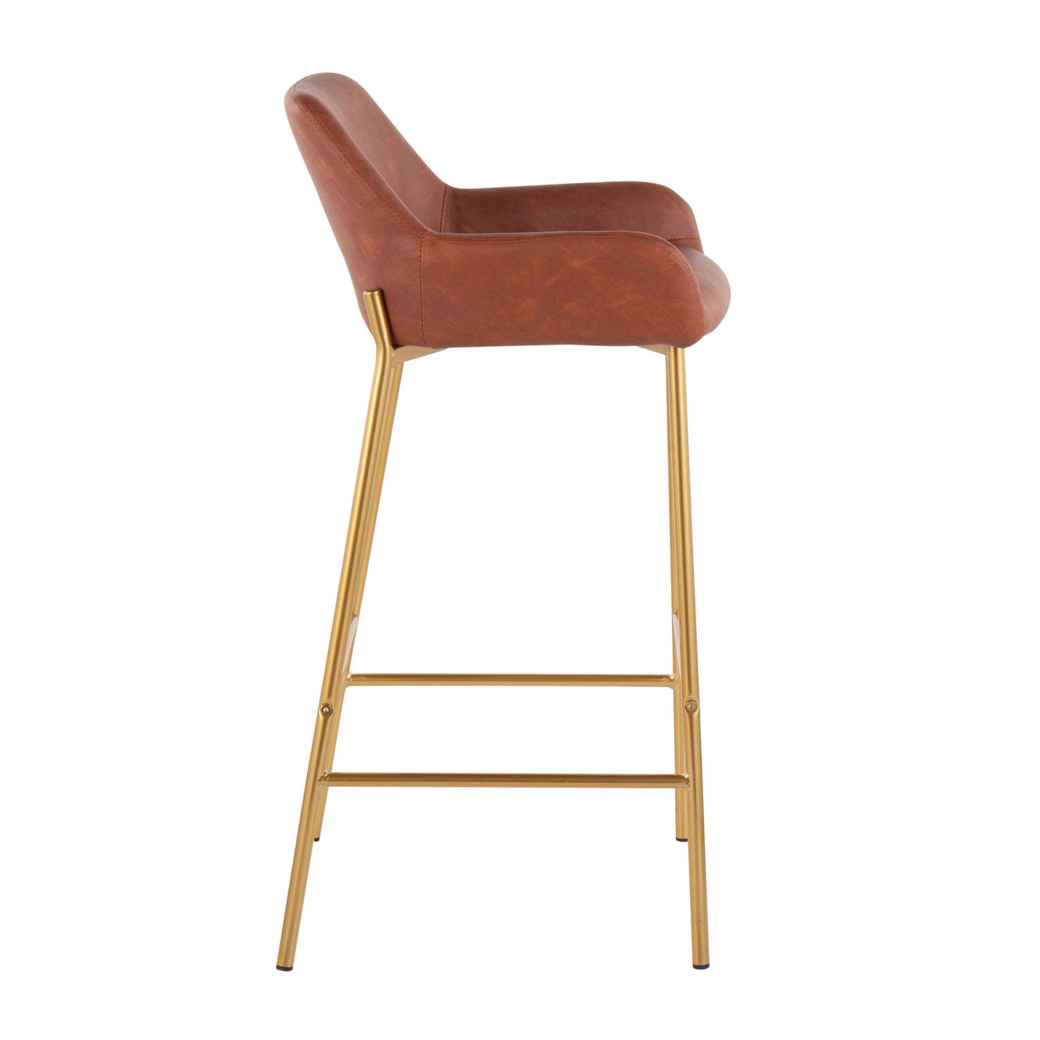 LumiSource Daniella Counter Stools, Camel/Gold, Set Of 2 Stools - Image 4